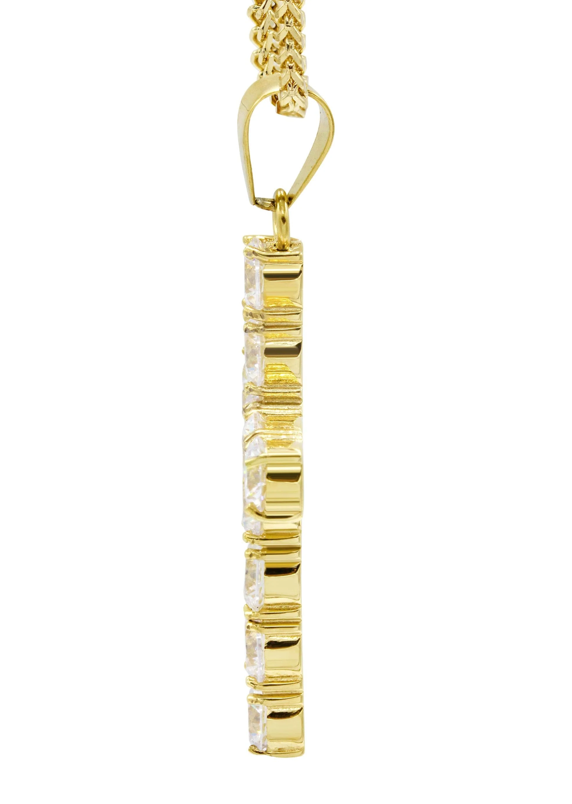Mens Gold Plated Franco Chain & Cross Pendant | Appx. 16 Grams - Image 4
