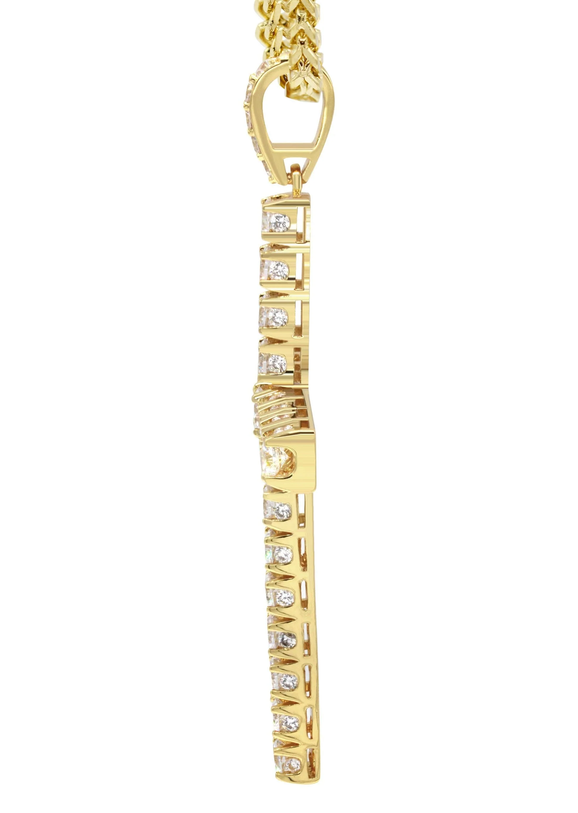 Mens Gold Plated Franco Chain & Cross Pendant | Appx. 30.5 Grams - Image 4