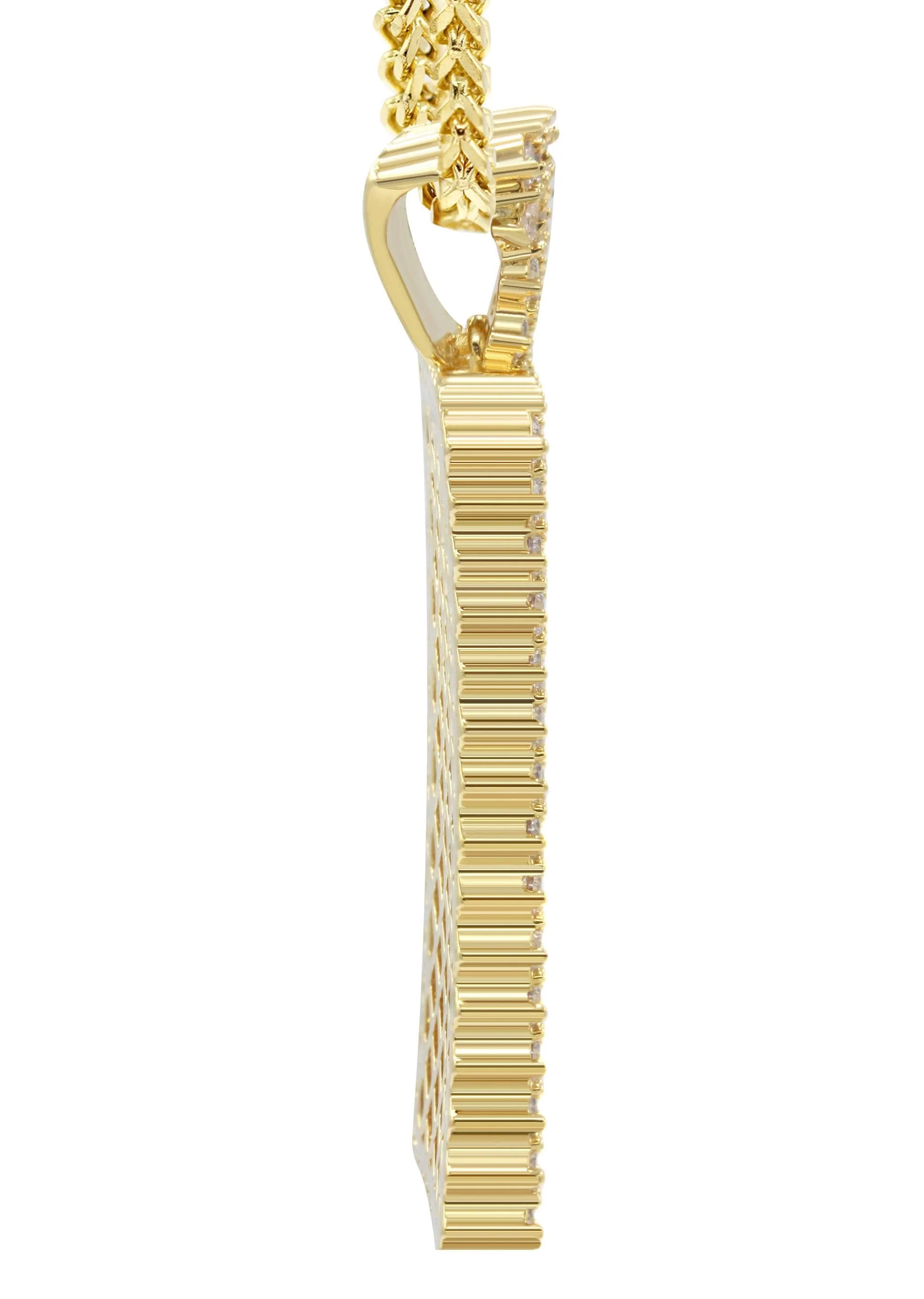 Mens Gold Plated Franco Chain & Dog Tag Pendant | Appx. 28 Grams - Image 4