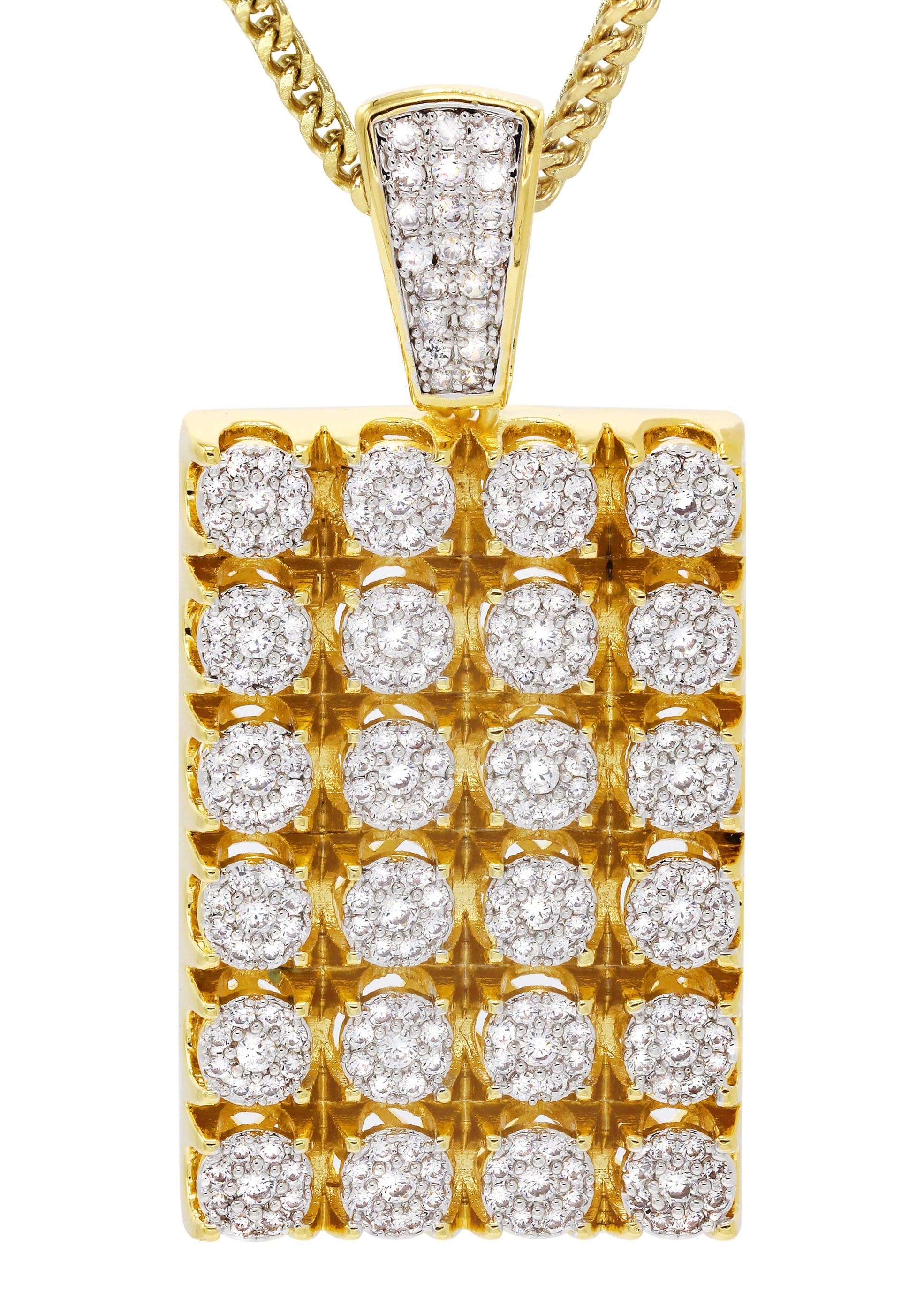Mens Gold Plated Franco Chain & Dog Tag Pendant | Appx. 40.2 Grams - Image 2