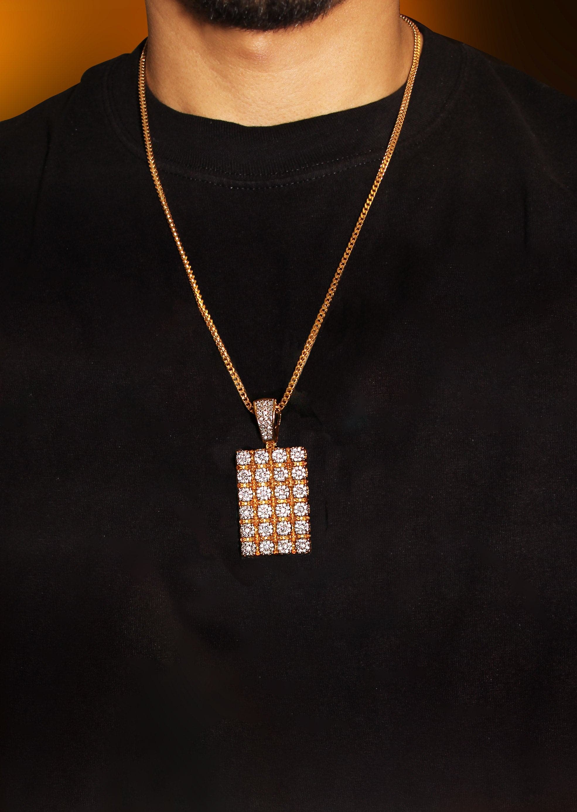 Mens Gold Plated Franco Chain & Dog Tag Pendant | Appx. 40.2 Grams - Image 5