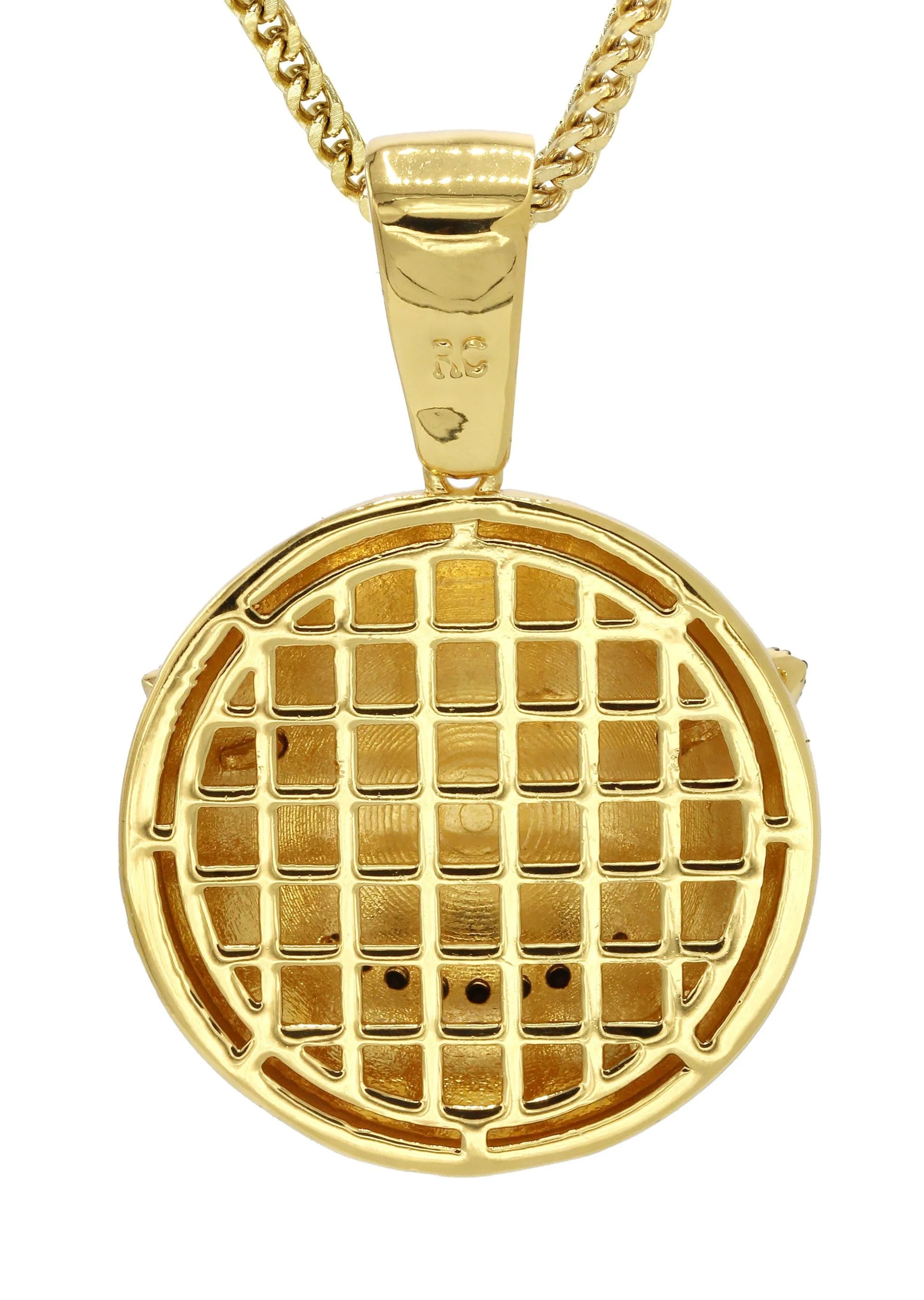 Mens Gold Plated Franco Chain & Emoji Pendant | Appx. 15.6 Grams - Image 3