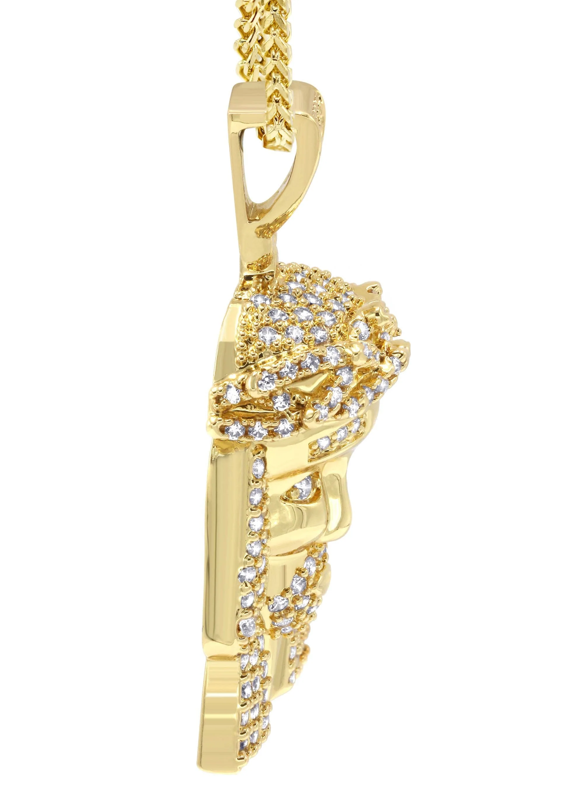 Mens Gold Plated Franco Chain & Jesus Piece Chain | Appx. 15.2 Grams - Image 4