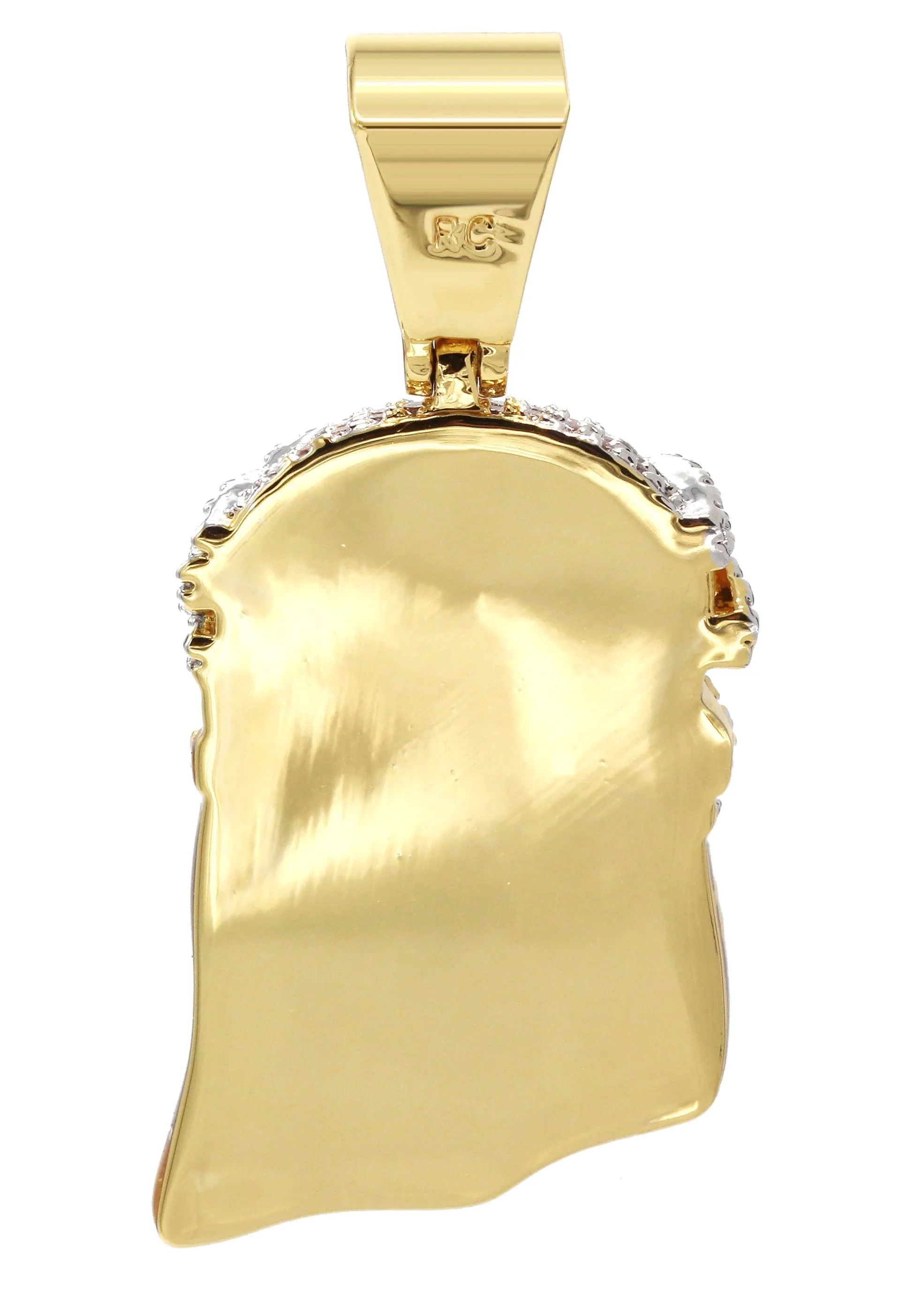 Mens Gold Plated Jesus Head Pendant | 13.8 Grams - Image 2