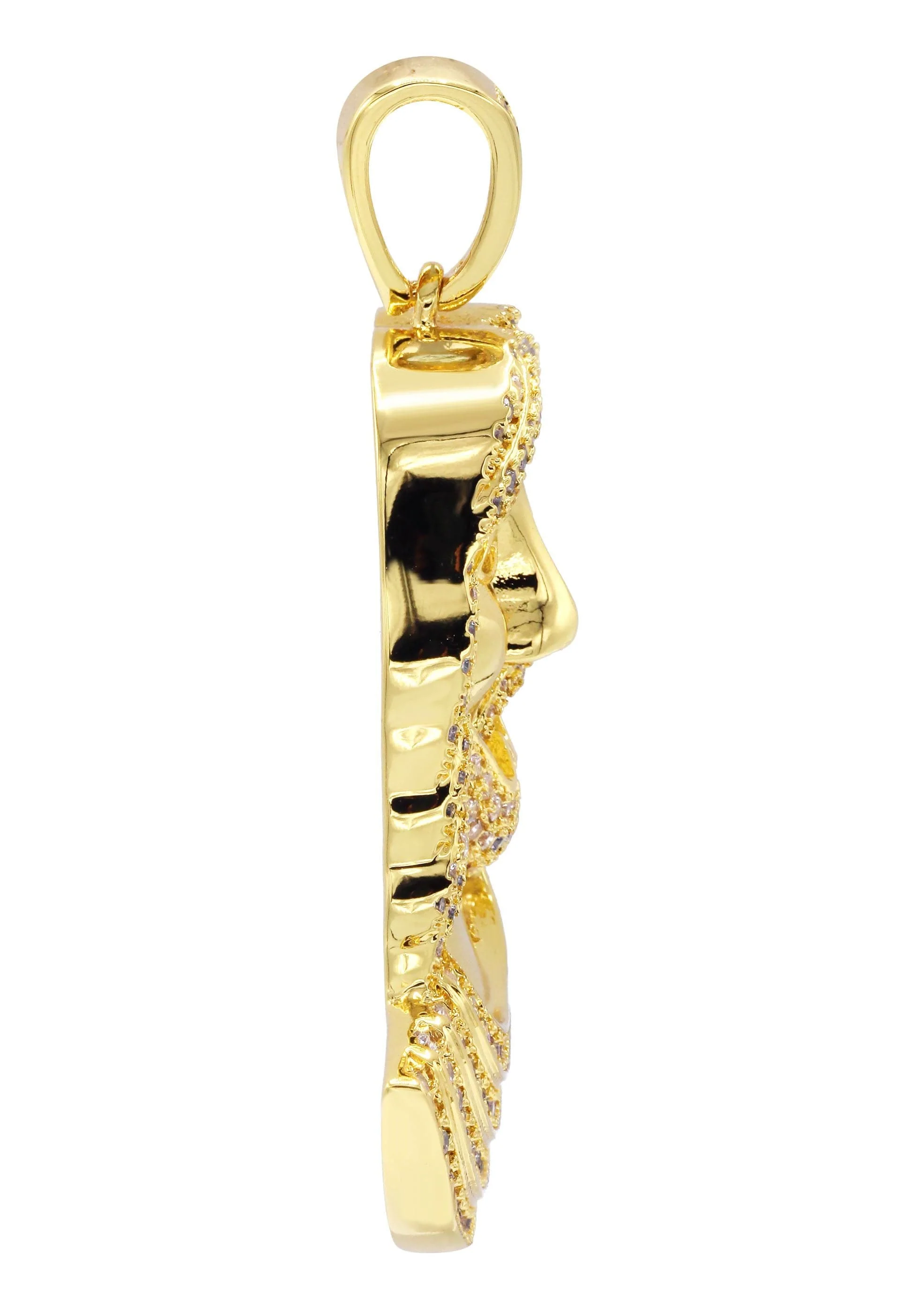Mens Gold Plated Jesus Head Pendant | 14.1 Grams - Image 3