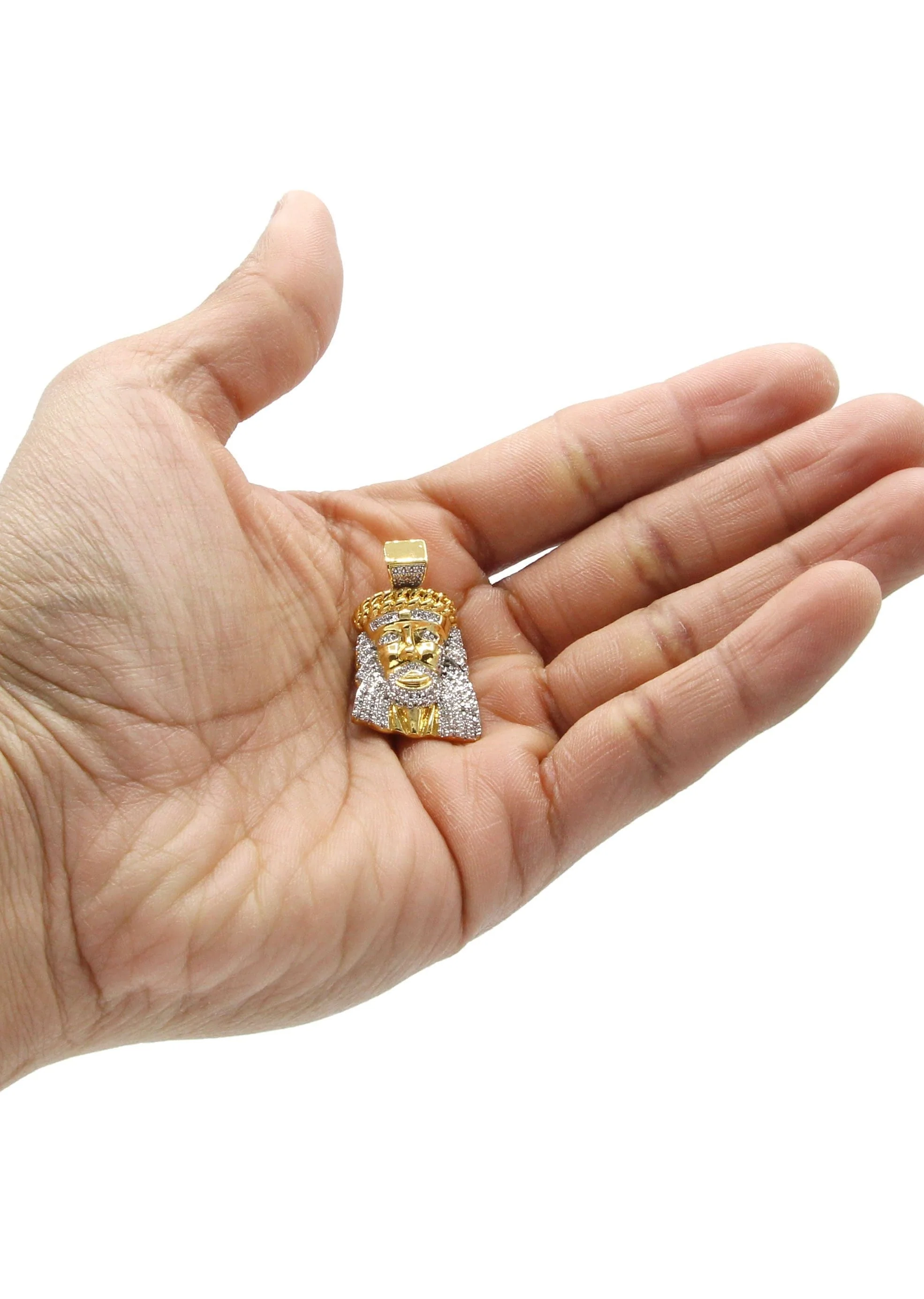 Mens Gold Plated Jesus Head Pendant | 14.7 Grams - Image 4