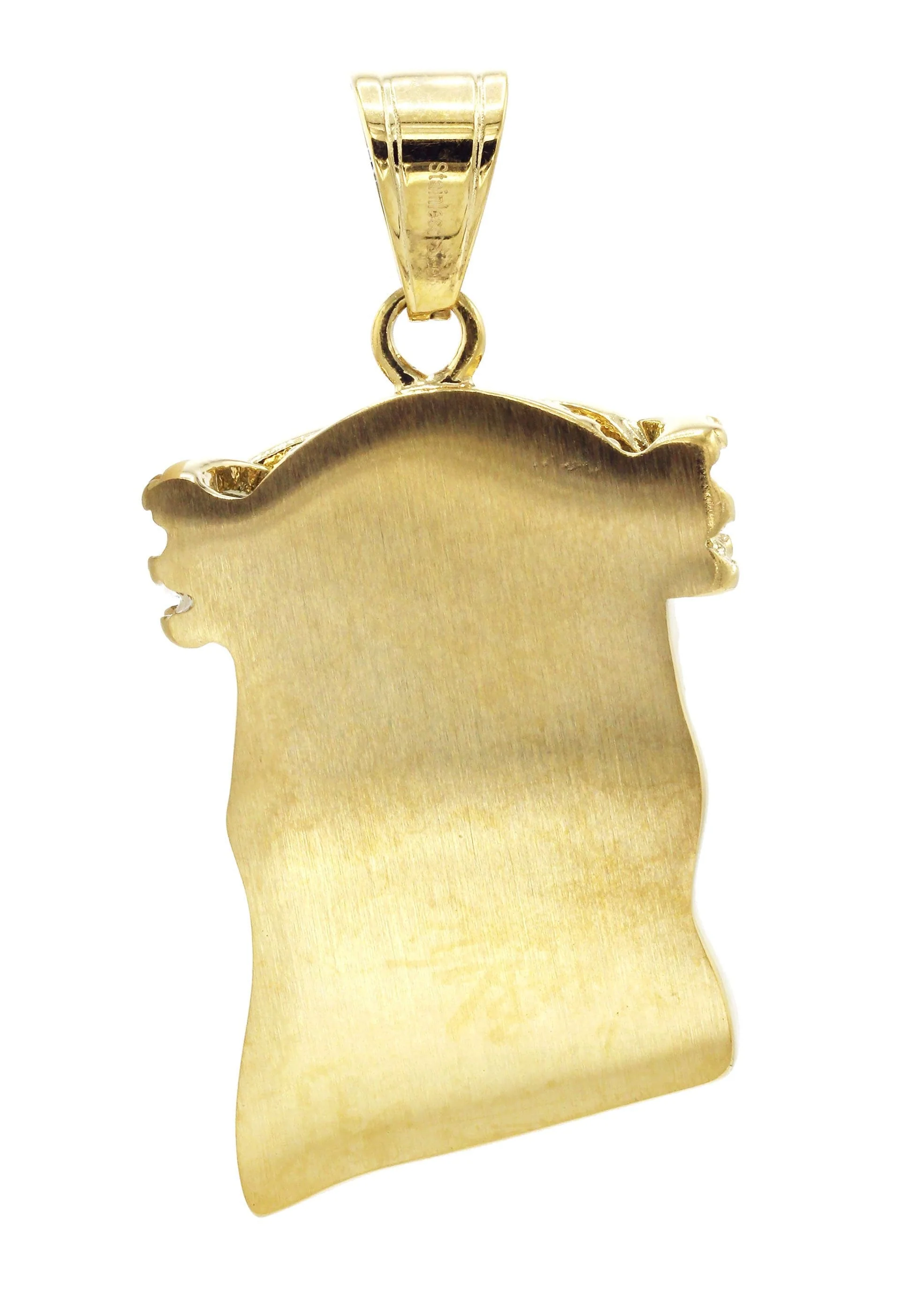 Mens Gold Plated Jesus Head Pendant | 24.8 Grams - Image 2