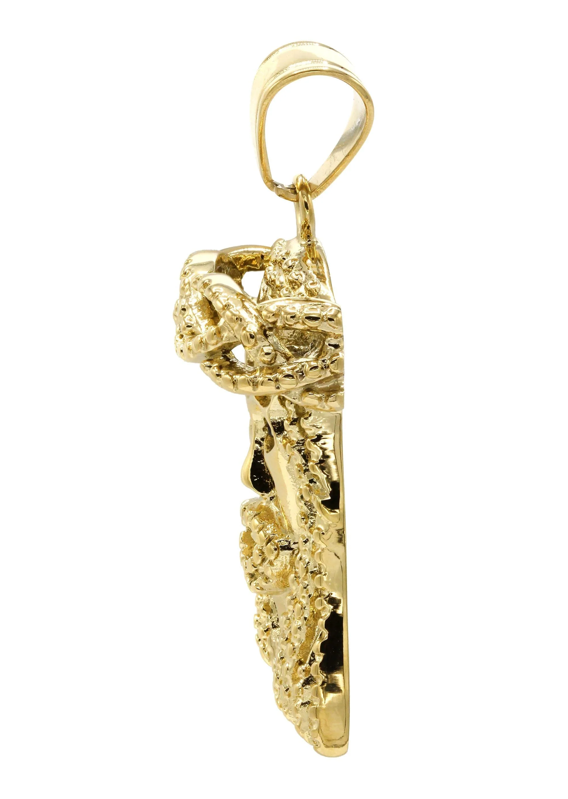 Mens Gold Plated Jesus Head Pendant | 24.8 Grams - Image 3