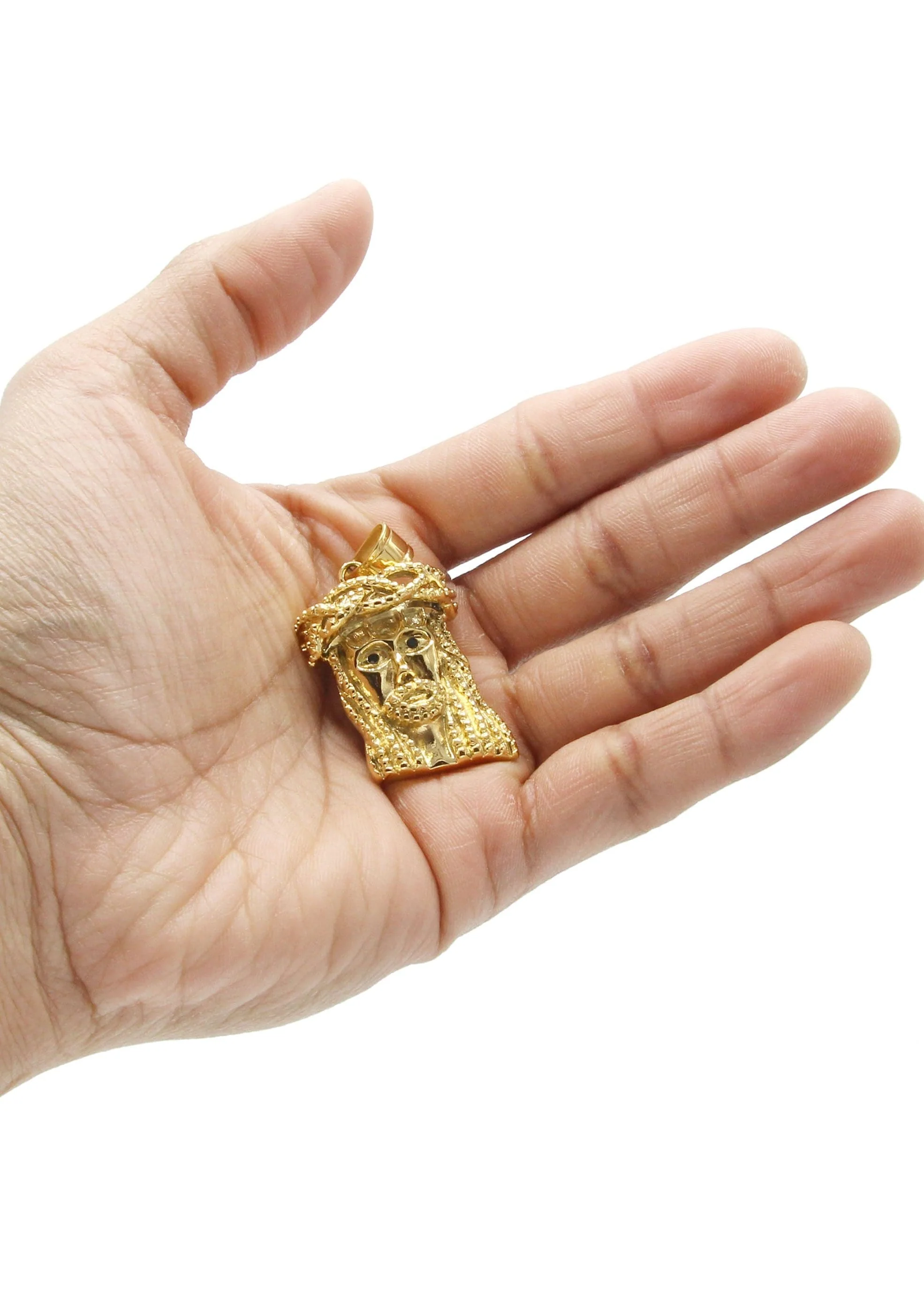 Mens Gold Plated Jesus Head Pendant | 24.8 Grams - Image 4