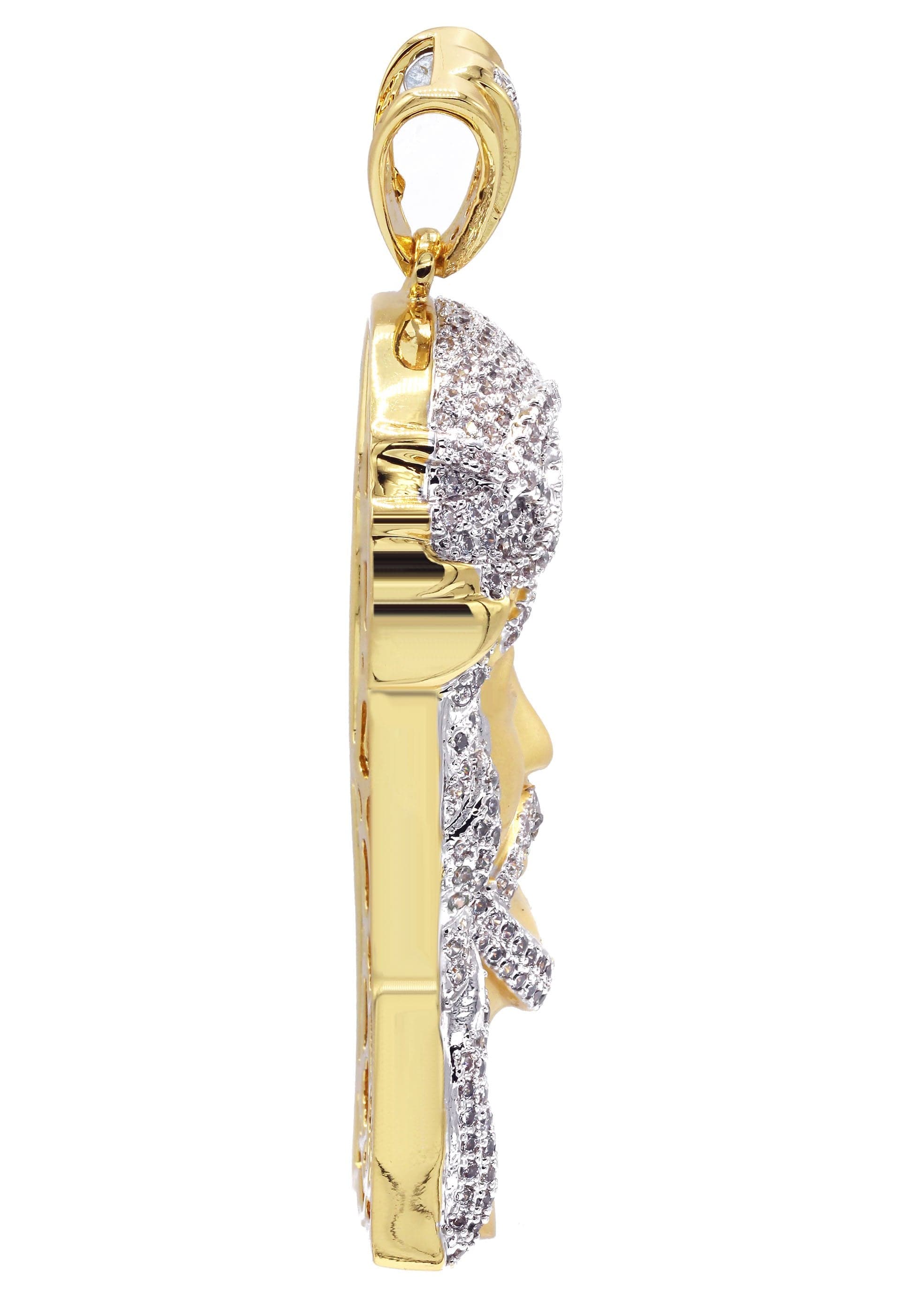 Mens Gold Plated Jesus Head Pendant | 34.4 Grams - Image 3