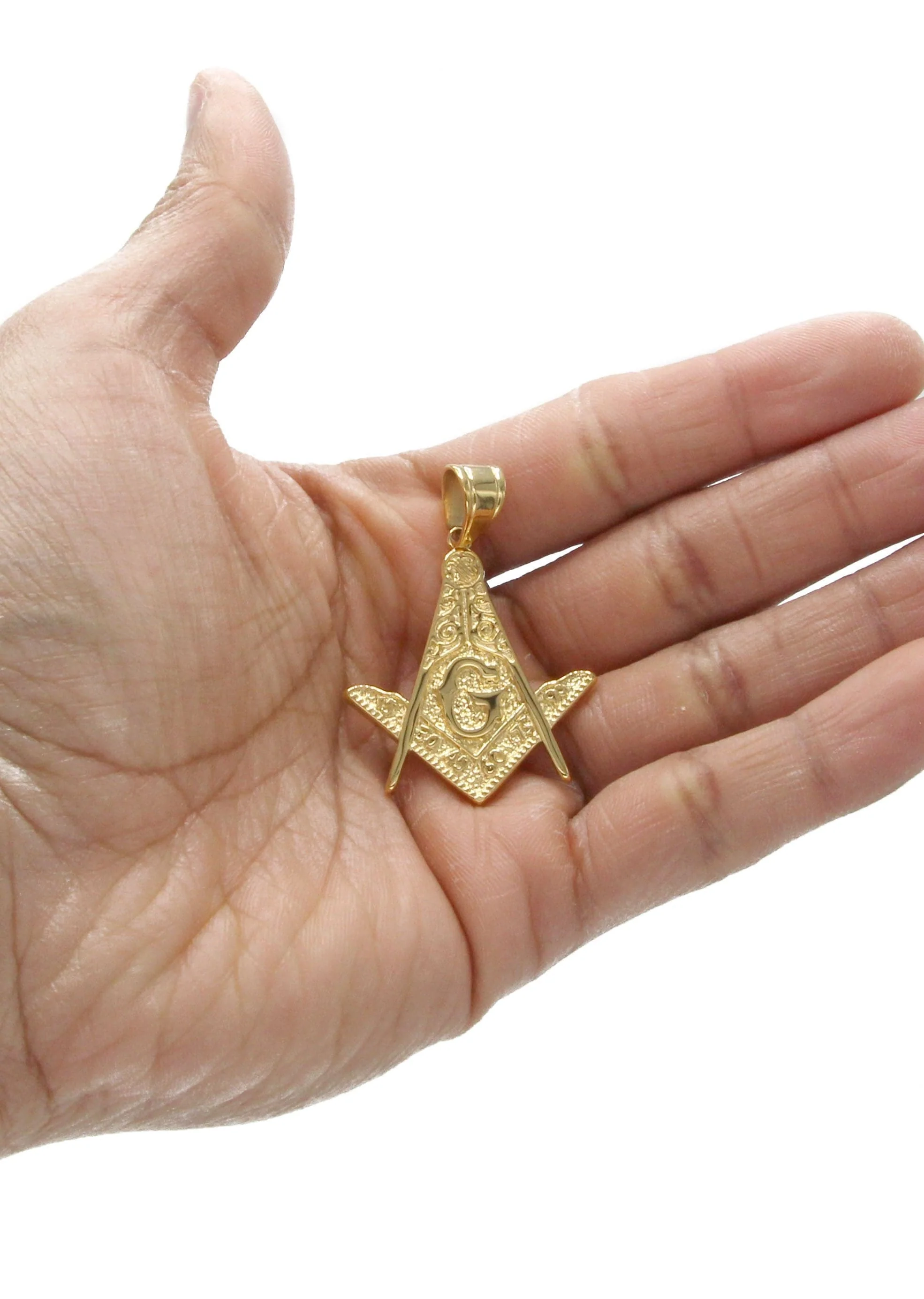 Mens Gold Plated Mason Pendant | 9.5 Grams - Image 4