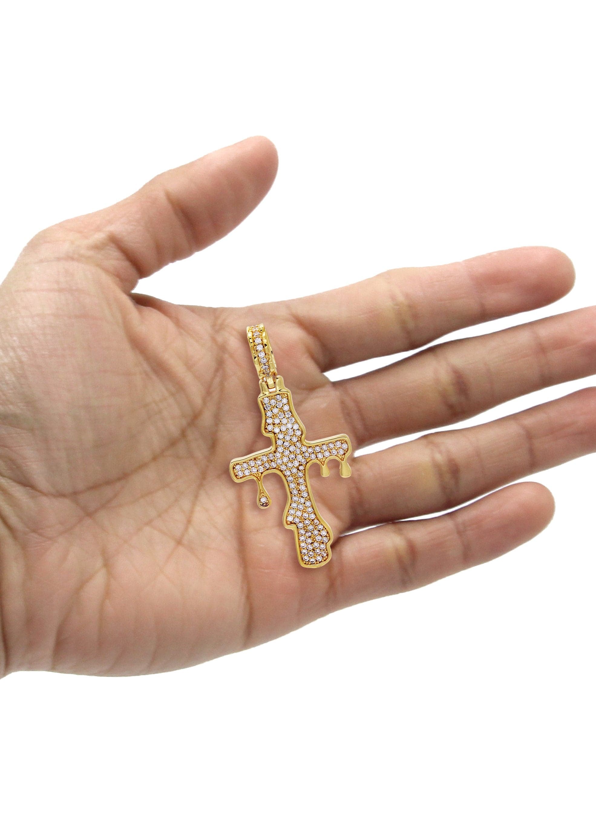 Gold Plated Melting Cross Pendant | 10.9 Grams - Image 4