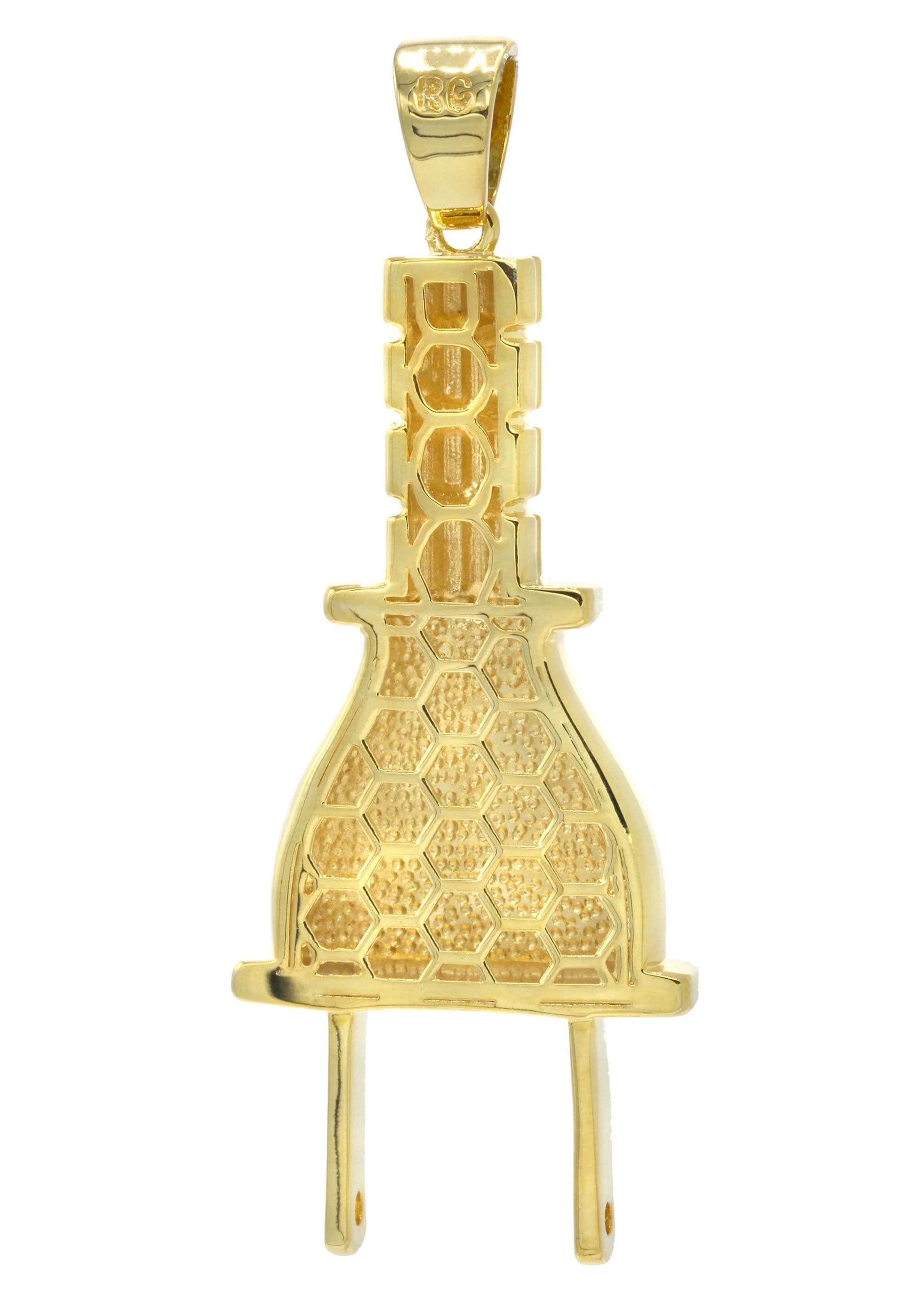 Mens Gold Plated Plug Pendant | 15.4 Grams - Image 2