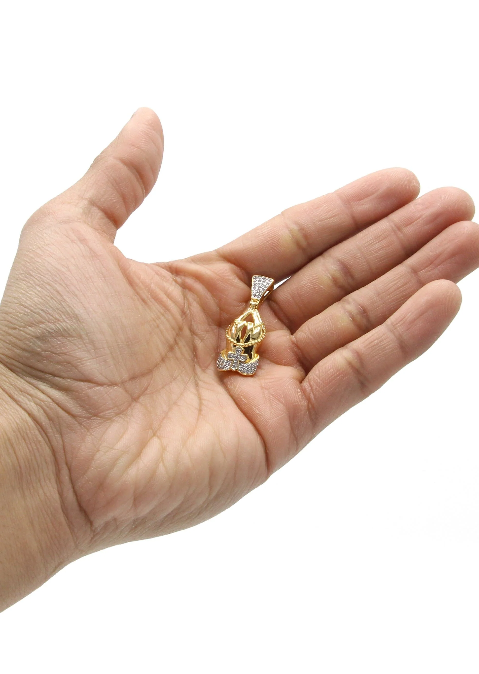 Mens Gold Plated Praying Hands Pendant | 4 Grams - Image 4
