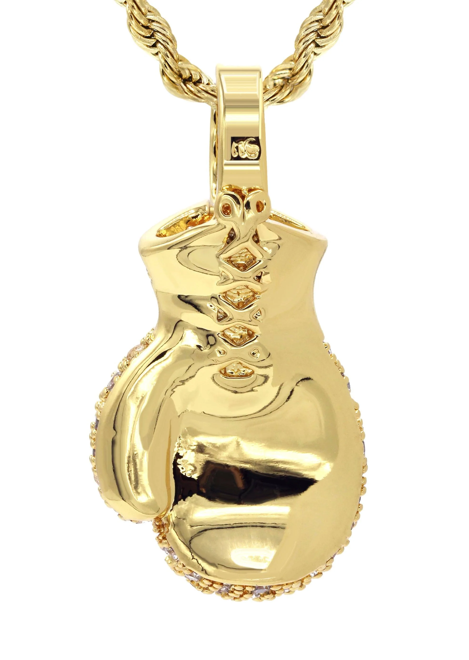 Mens Gold Plated Rope Chain & Boxing Glove Pendant | Appx. 20.2 Grams - Image 3
