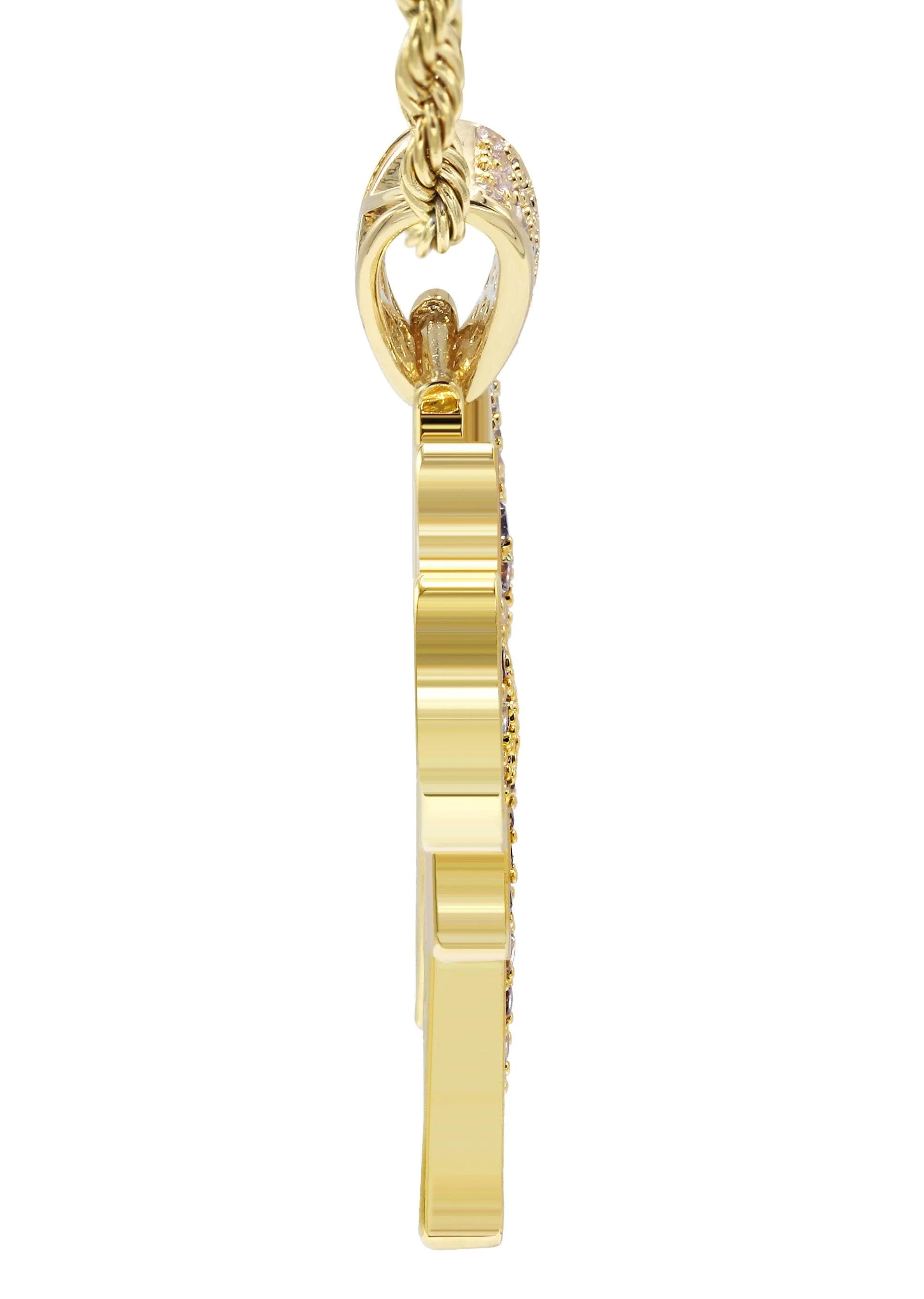 Mens Gold Plated Rope Chain & Chai Pendant | Appx. 19.4 Grams - Image 4