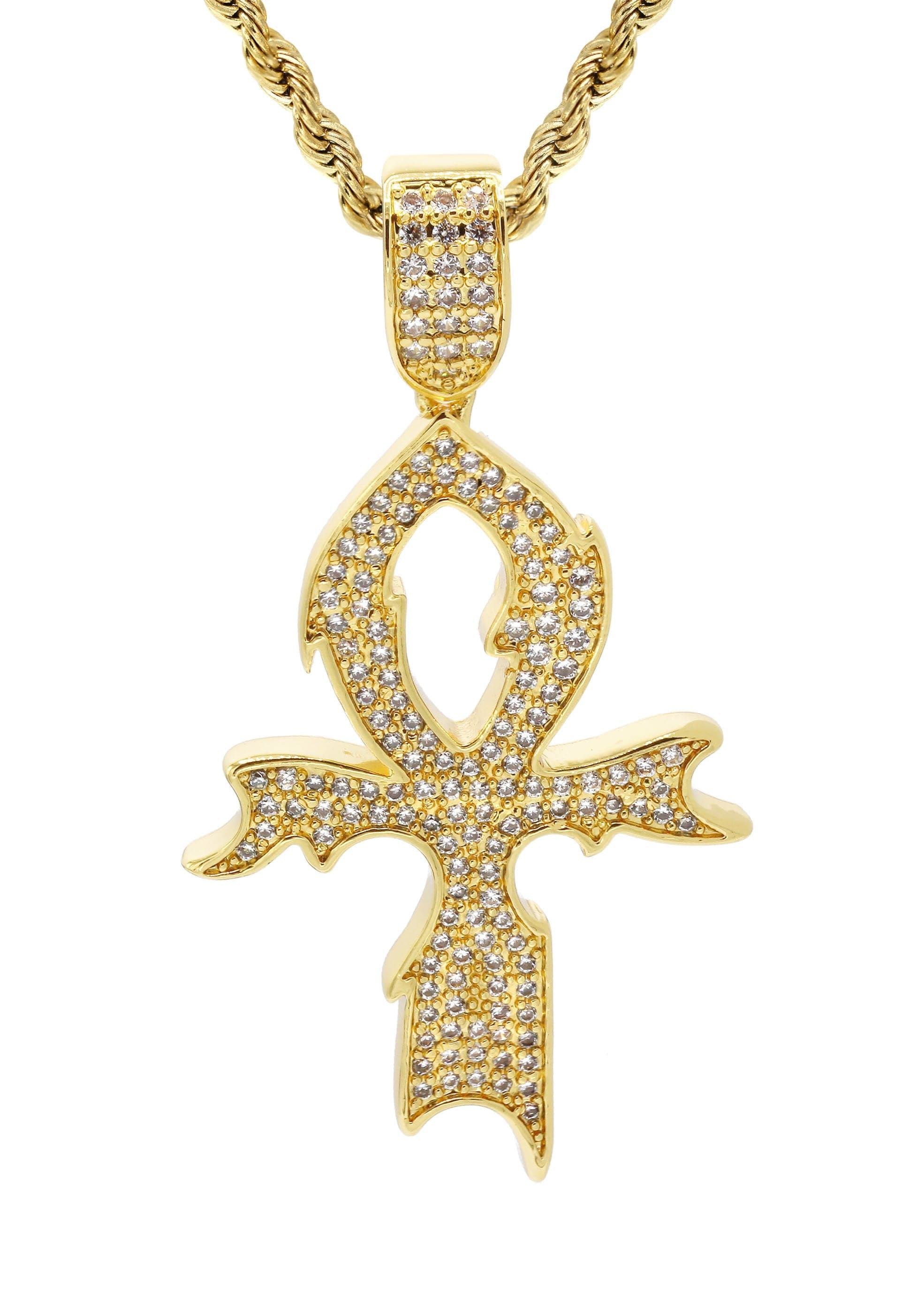 Mens Gold Plated Rope Chain & Cross Pendant | Appx. 13.4 Grams - Image 2