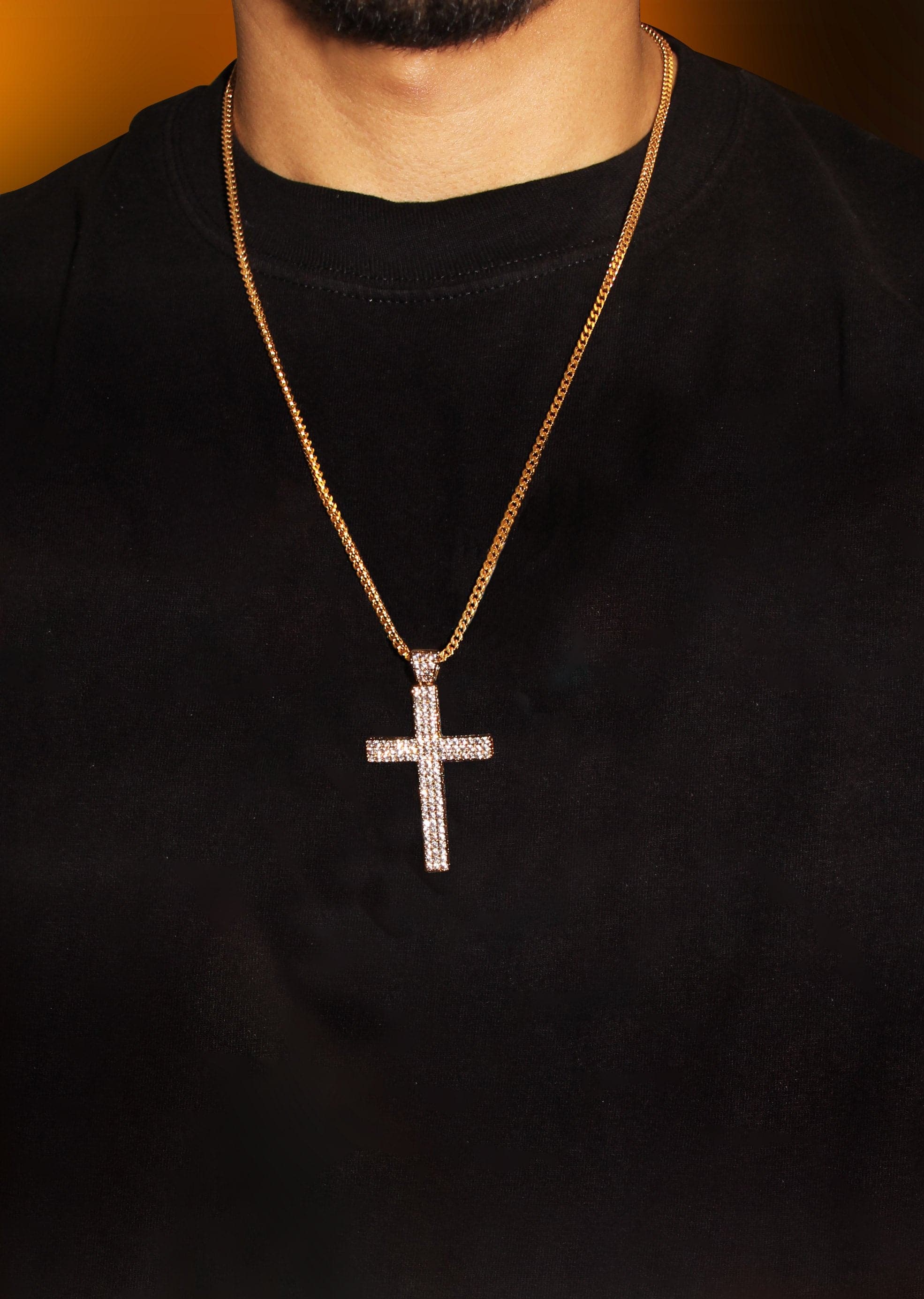Mens Gold Plated Rope Chain & Cross Pendant | Appx. 19.9 Grams - Image 5