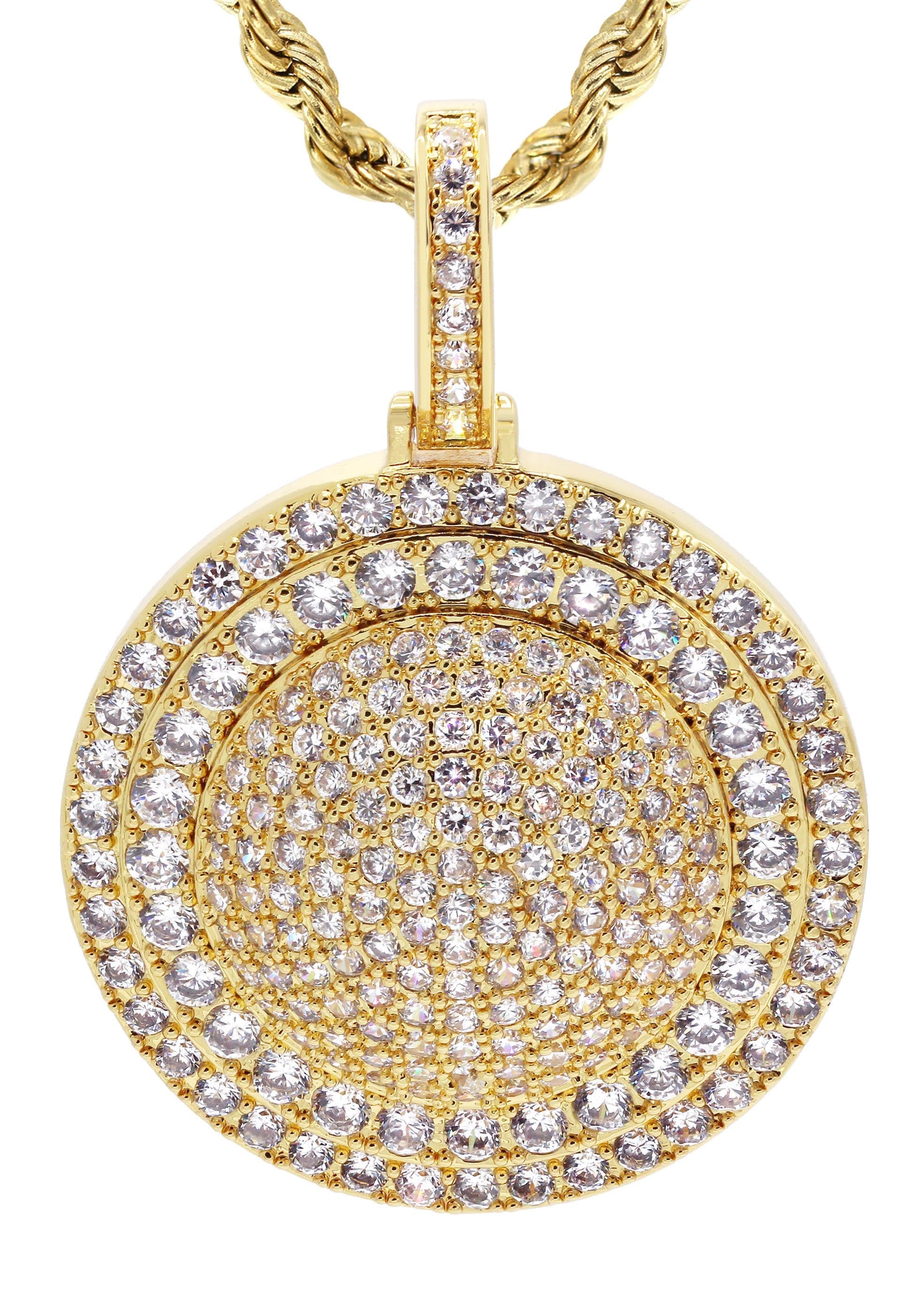 Mens Gold Plated Rope Chain & Dog Tag Pendant | Appx. 30.3 Grams - Image 2