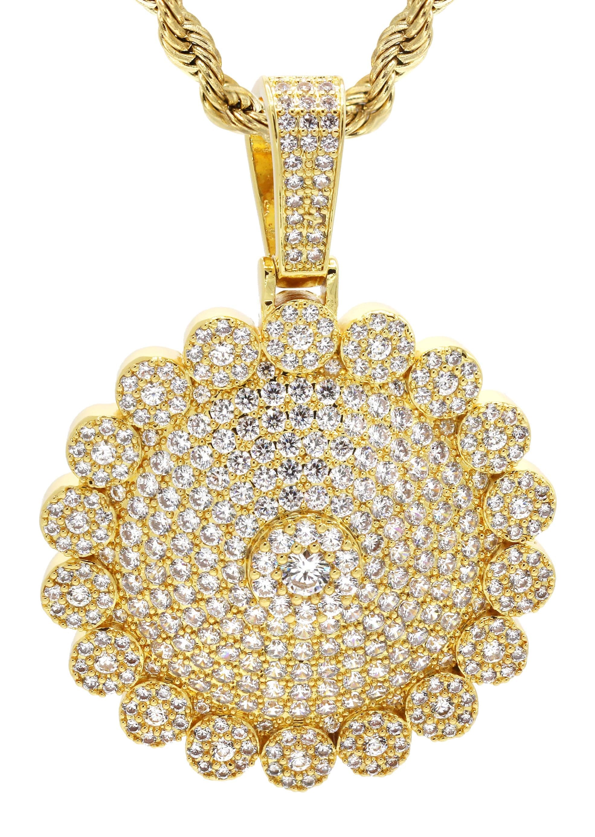 Mens Gold Plated Rope Chain & Dog Tag Pendant | Appx. 33 Grams - Image 2