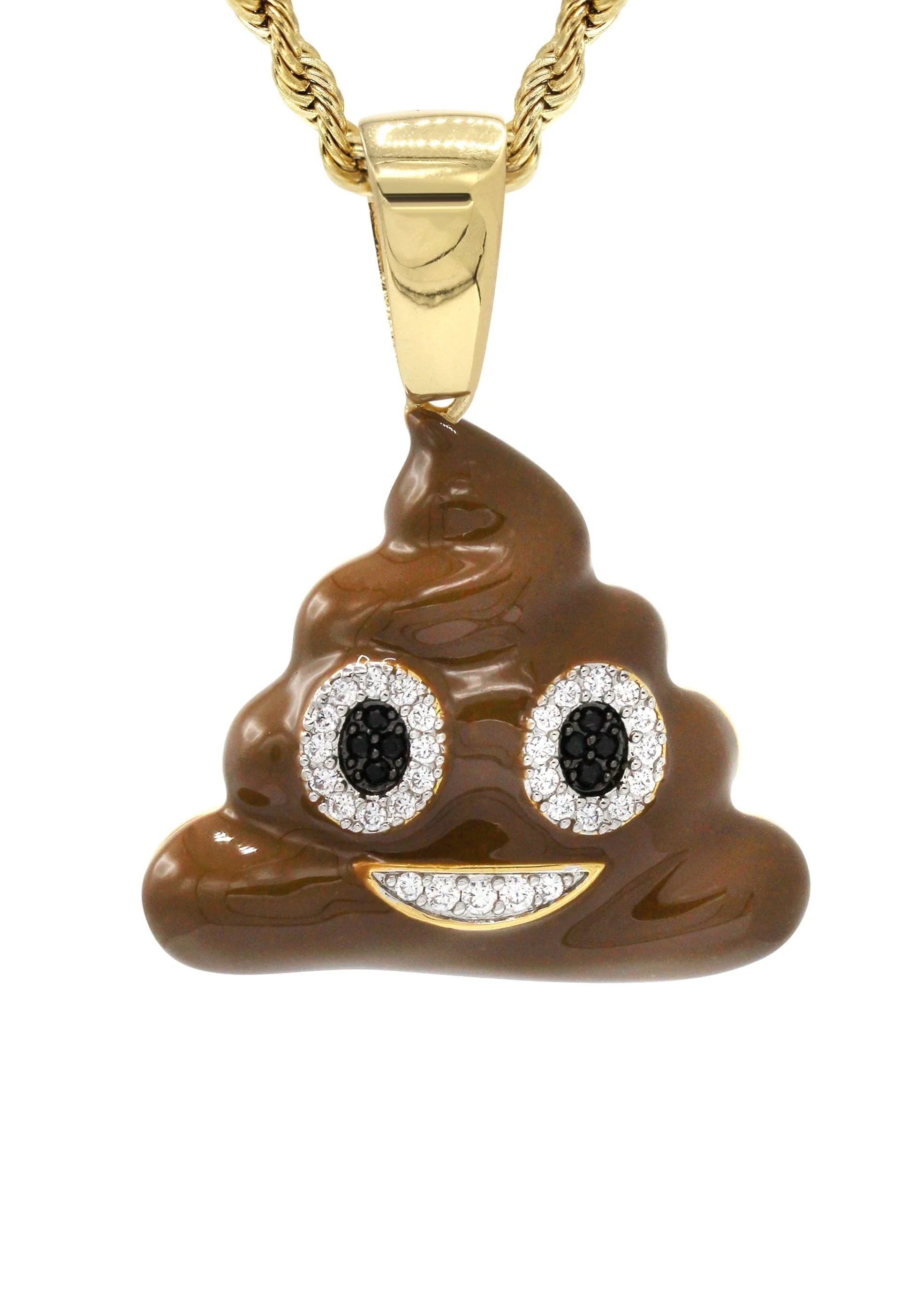 Mens Gold Plated Rope Chain & Emoji Pendant | Appx. 17 Grams - Image 2