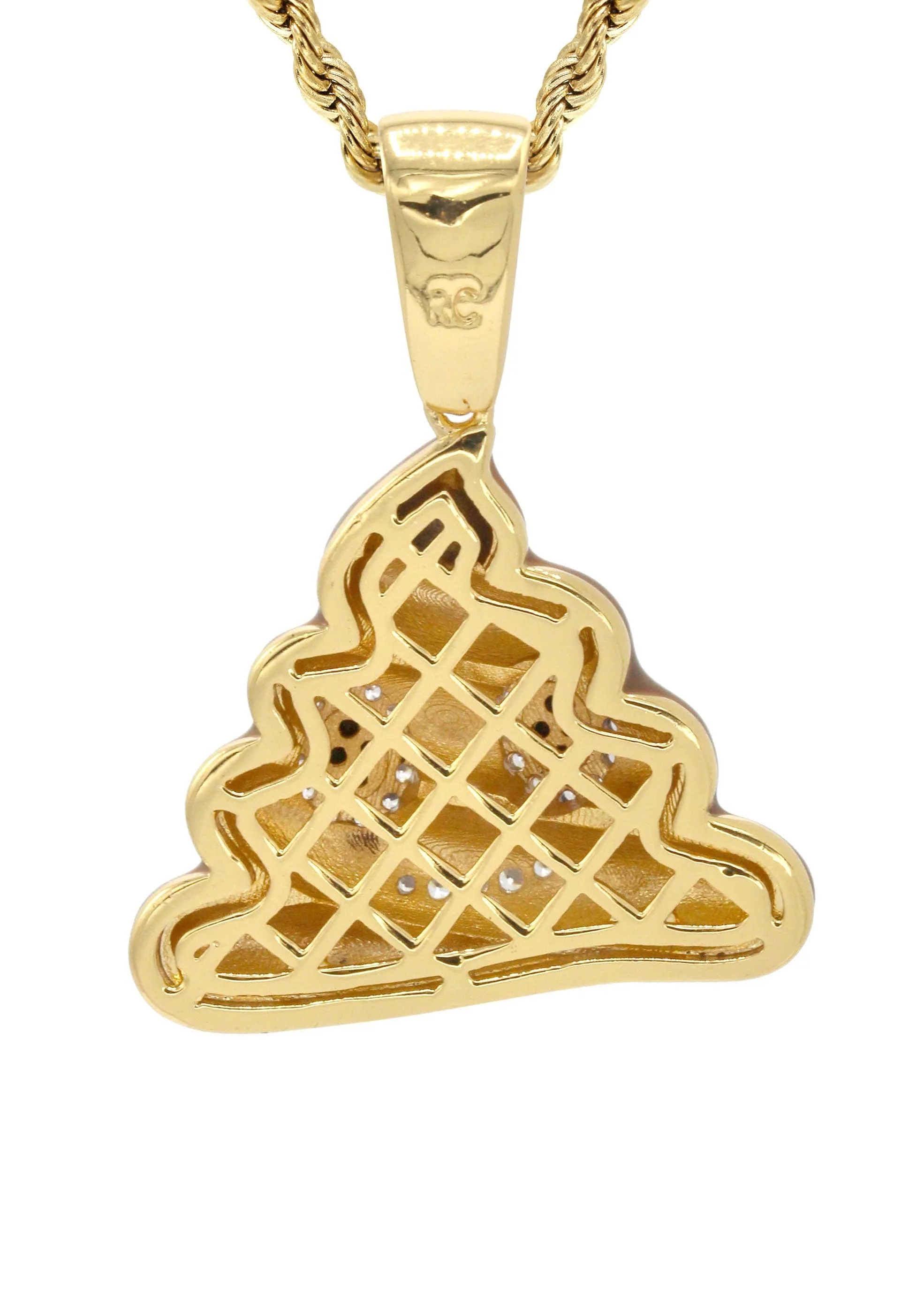 Mens Gold Plated Rope Chain & Emoji Pendant | Appx. 17 Grams - Image 3