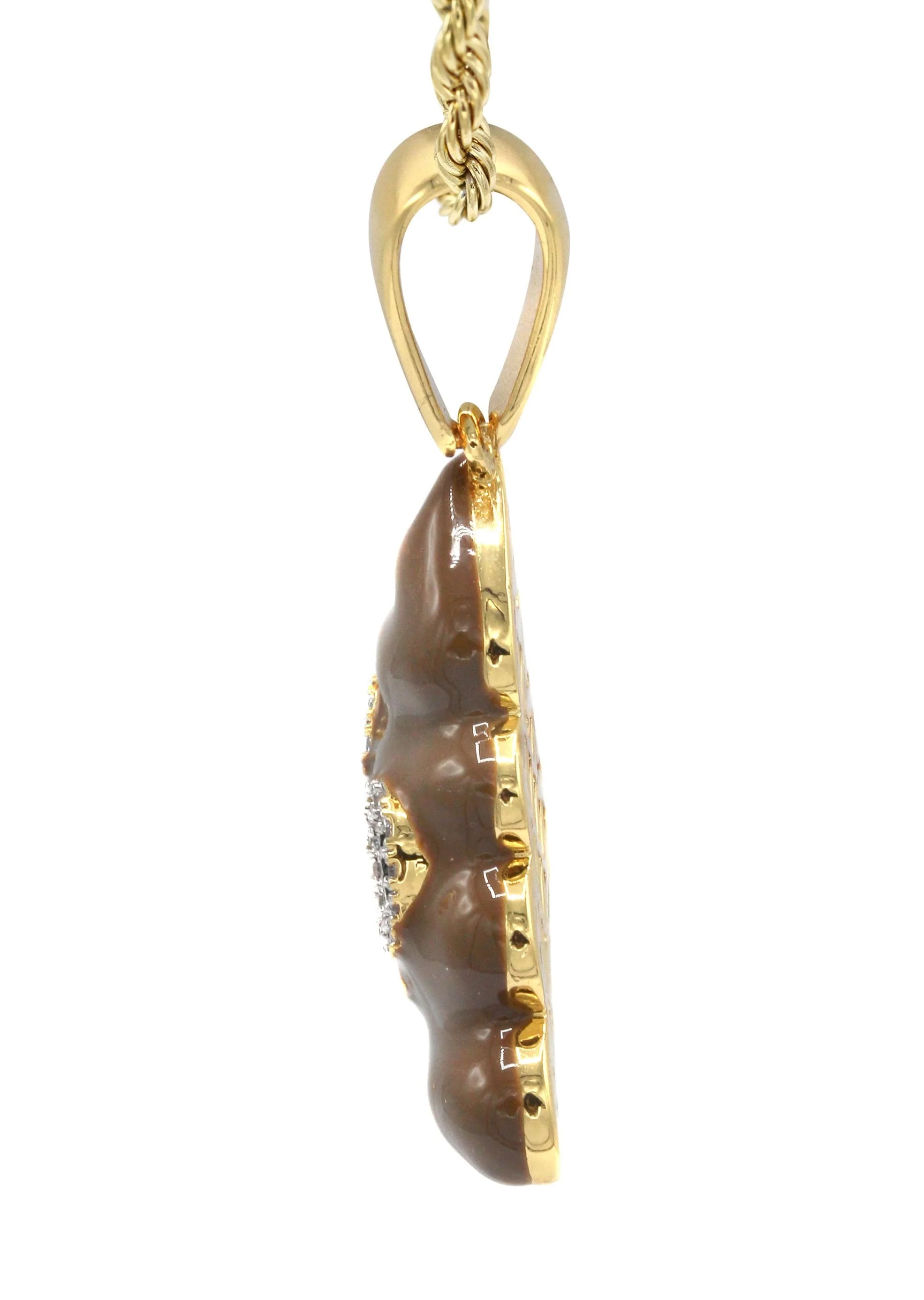Mens Gold Plated Rope Chain & Emoji Pendant | Appx. 17 Grams - Image 4