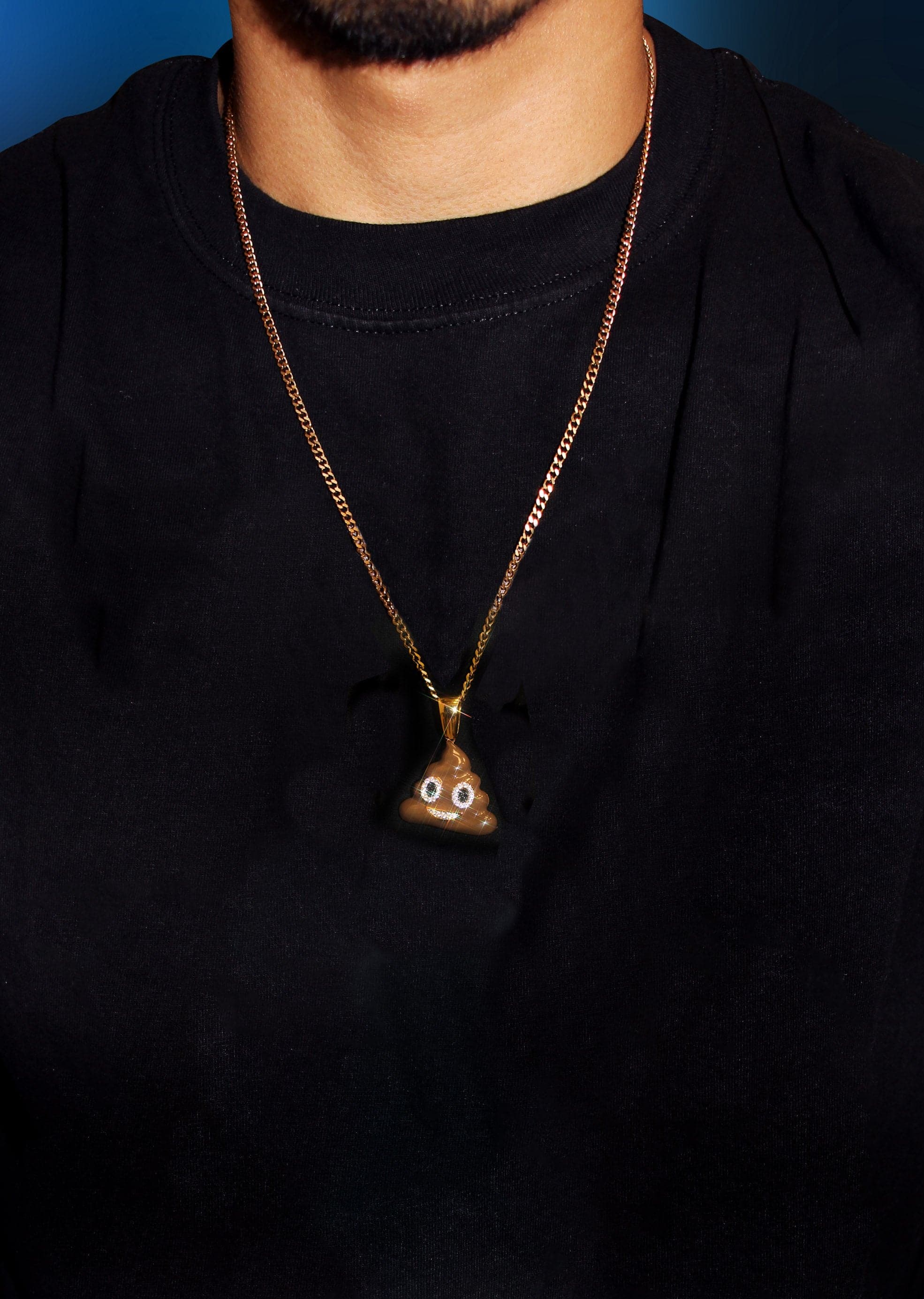 Mens Gold Plated Rope Chain & Emoji Pendant | Appx. 17 Grams - Image 5