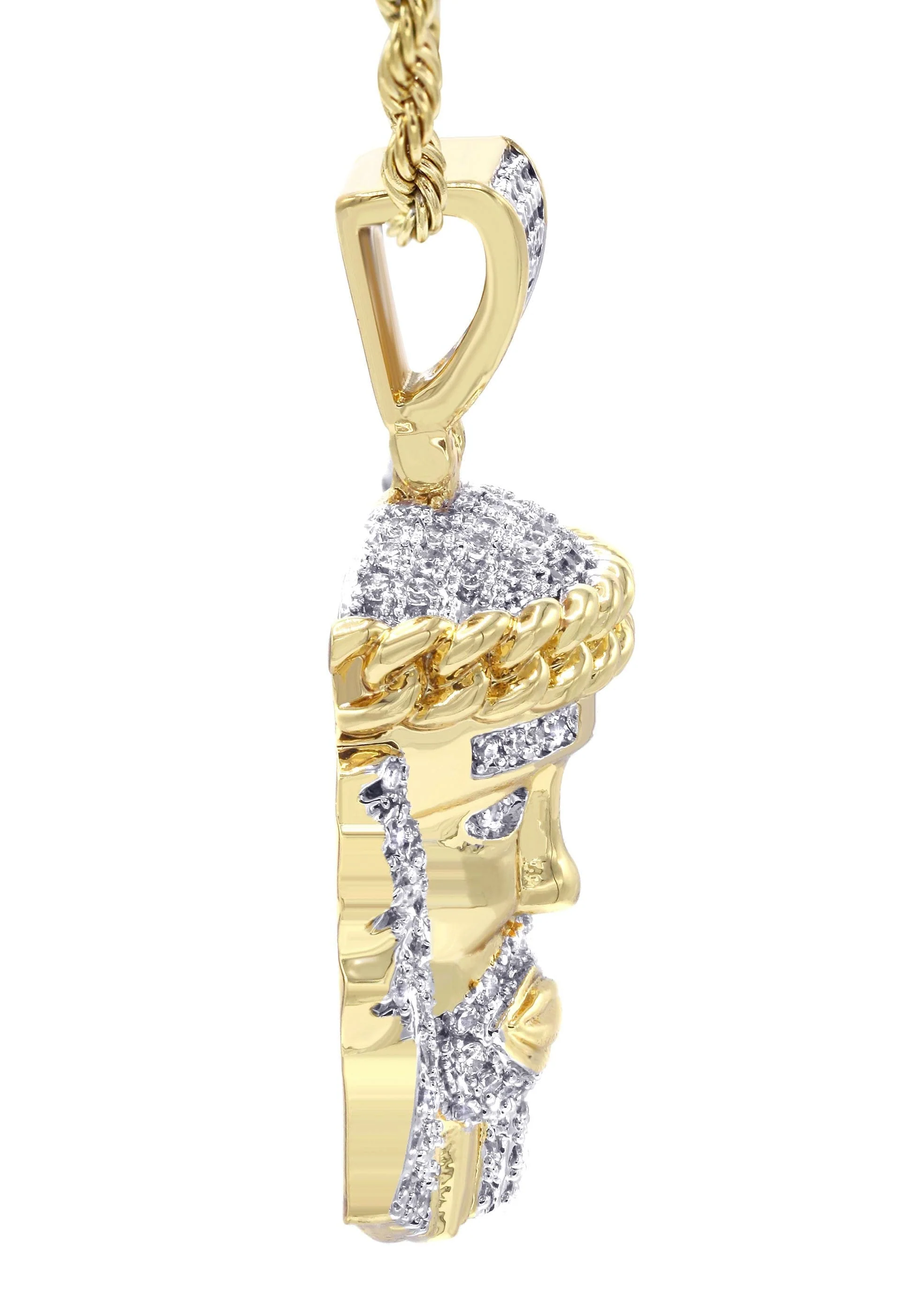 Mens Gold Plated Rope Chain & Jesus Piece Chain | Appx. 22.7 Grams - Image 4