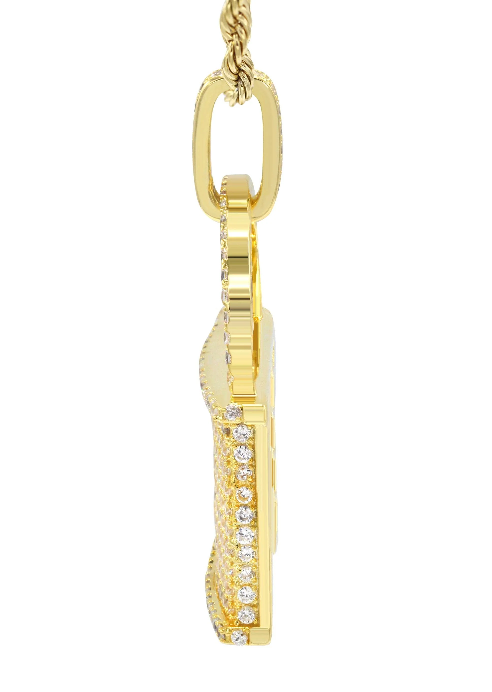 Mens Gold Plated Rope Chain & Lock Pendant | Appx. 18.7 Grams - Image 4