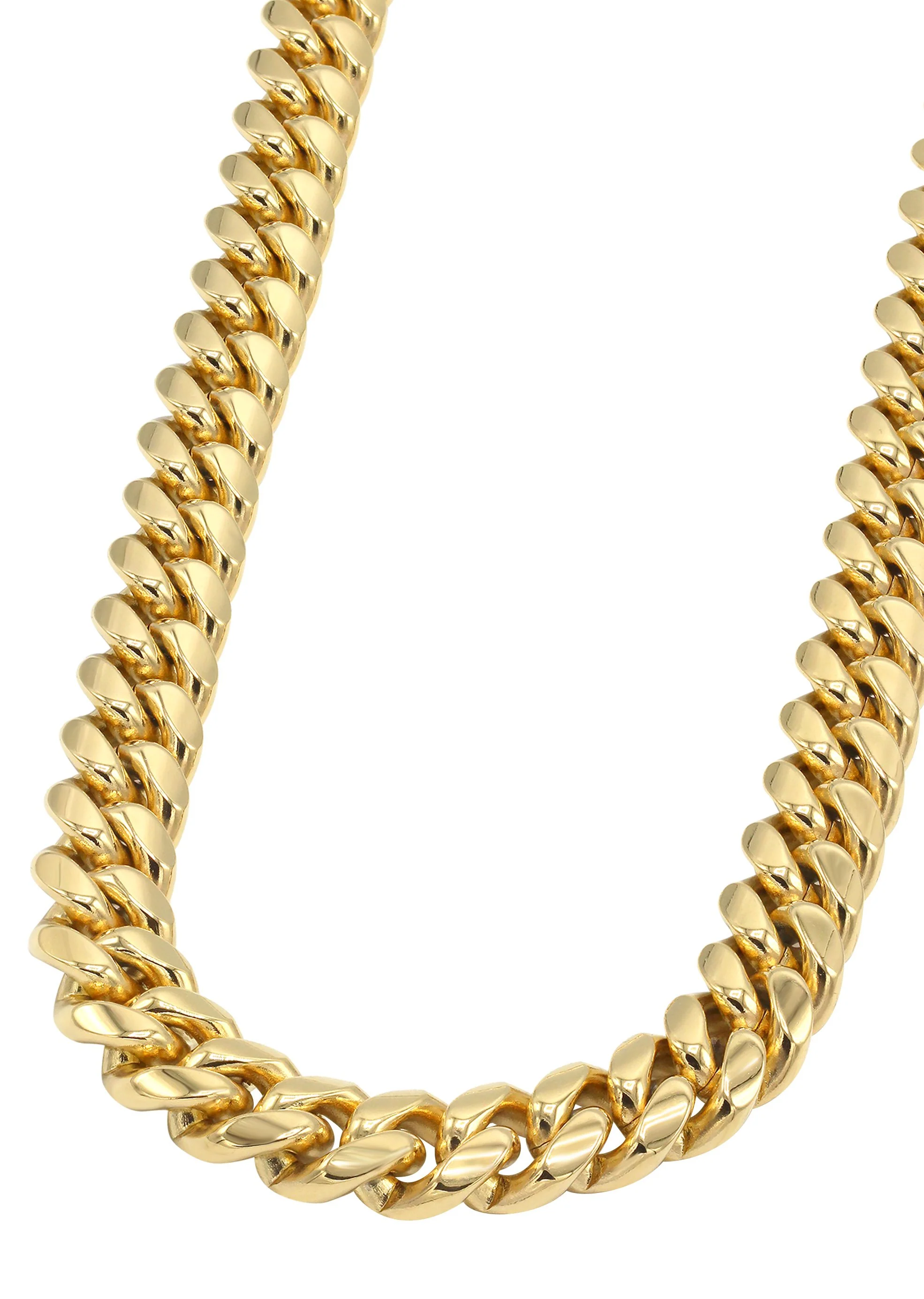Solid Gold Plated Miami Cuban Link Chain & Bracelet ( 14 Mm ) - Image 5