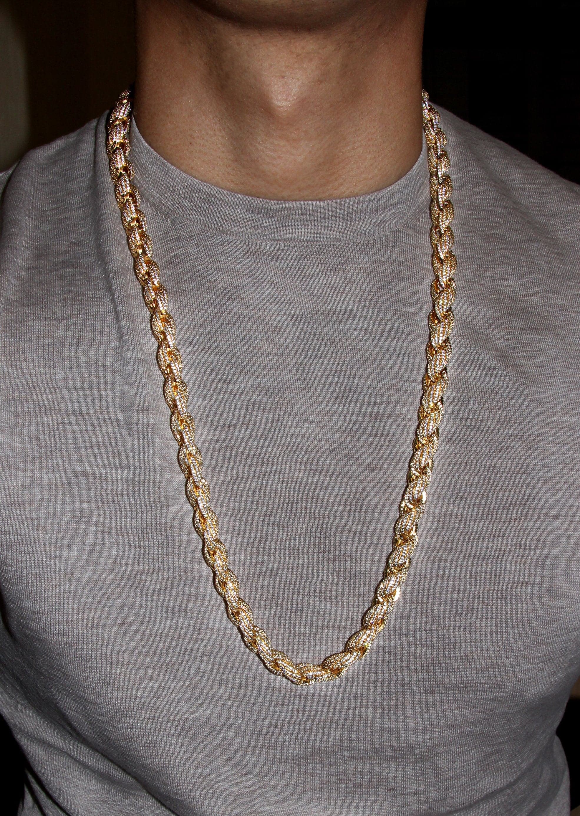 Gold Plated Mens Chain Iced Out Solid Rope - Image 7
