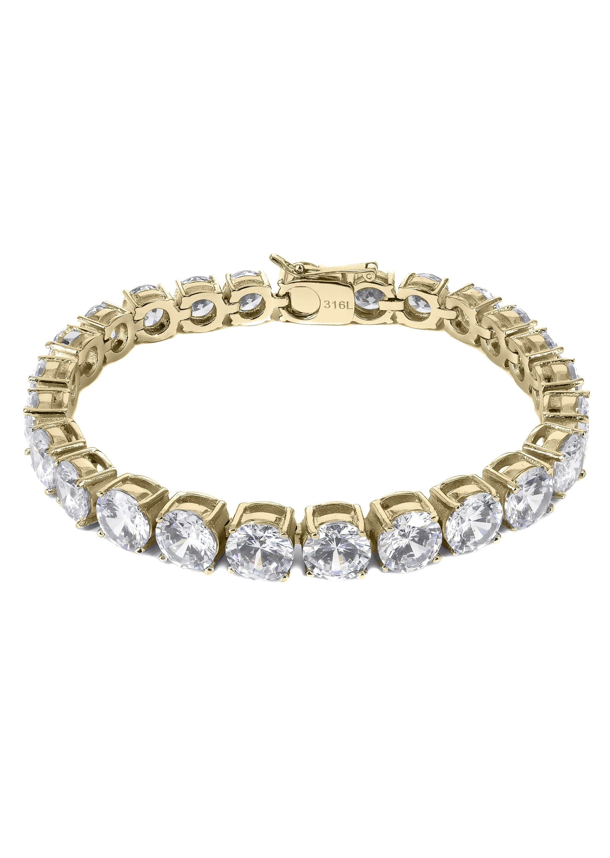 Gold Plated Mens Tennis Bracelet