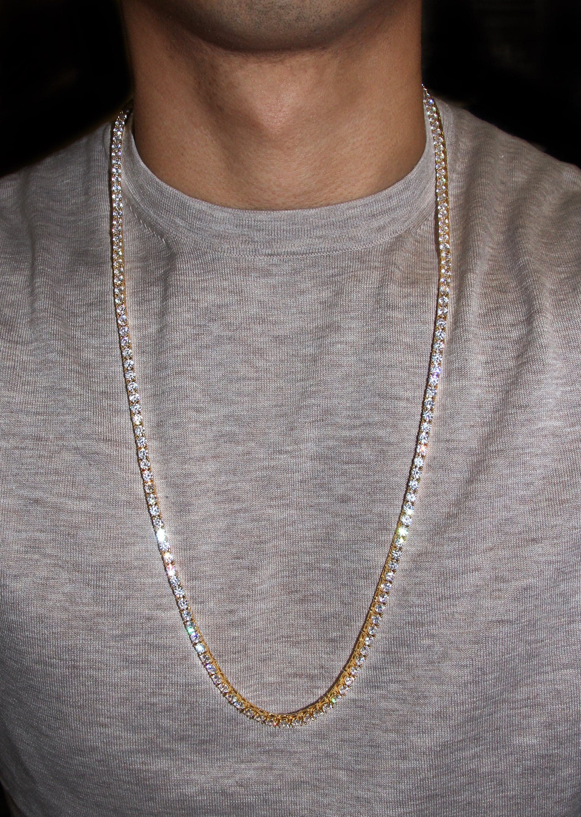 Gold Plated Mens Tennis Chain - Image 7