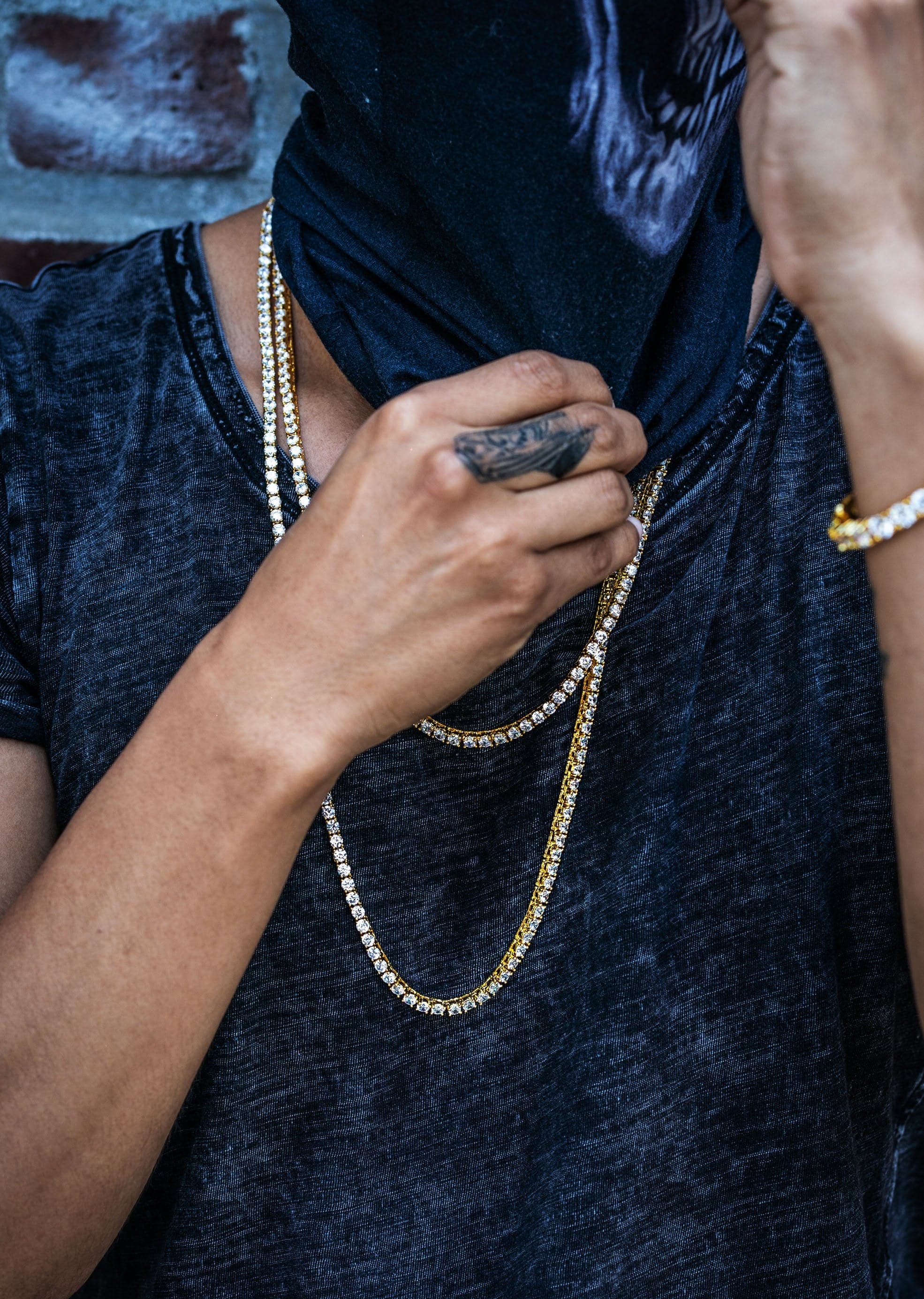 Gold Plated Tennis Chains ( 4 MM ) & Tennis Bracelet - Image 3
