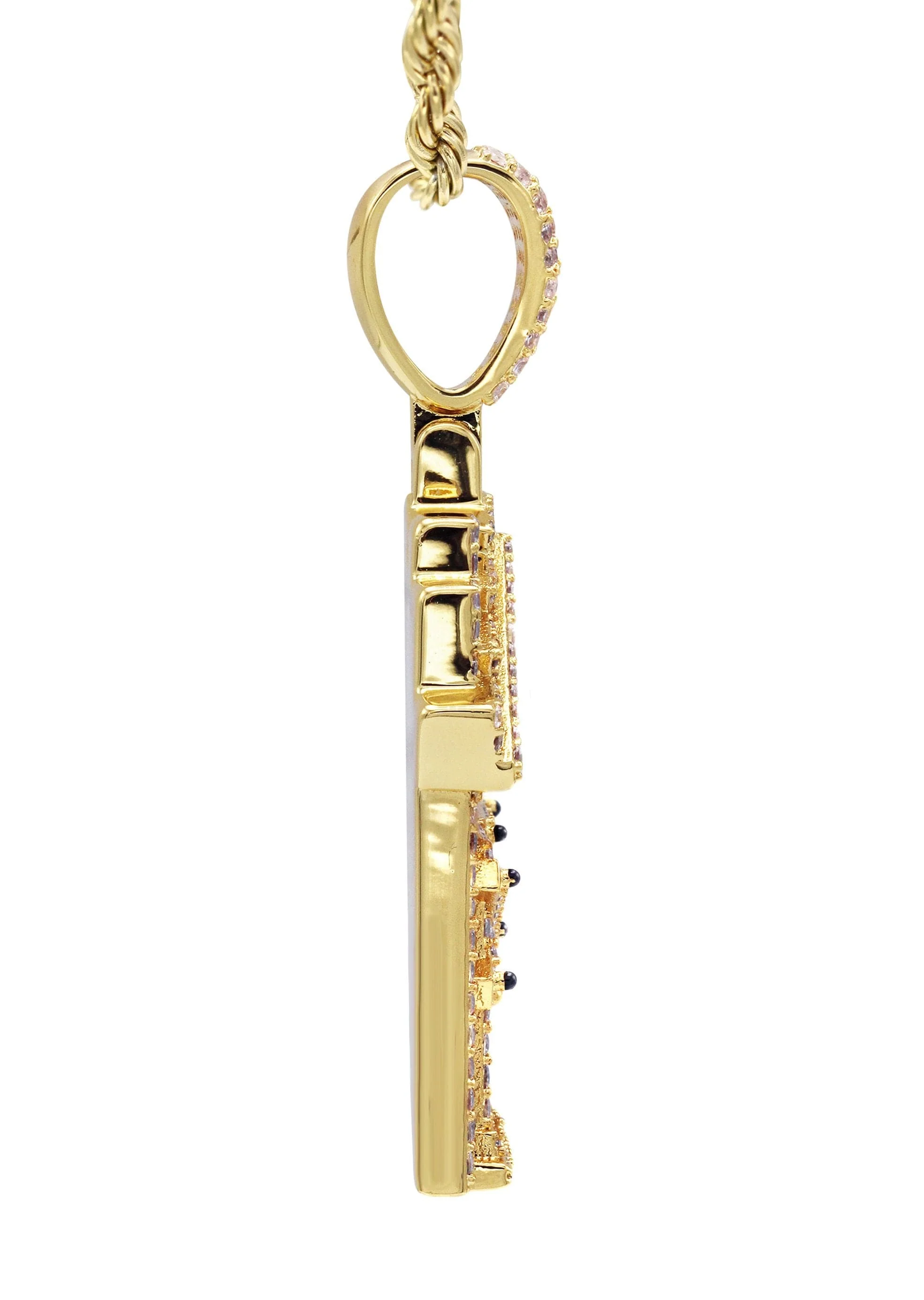 Gold Plated Rope Chain & House Pendant | Appx. 18.7 Grams - Image 4