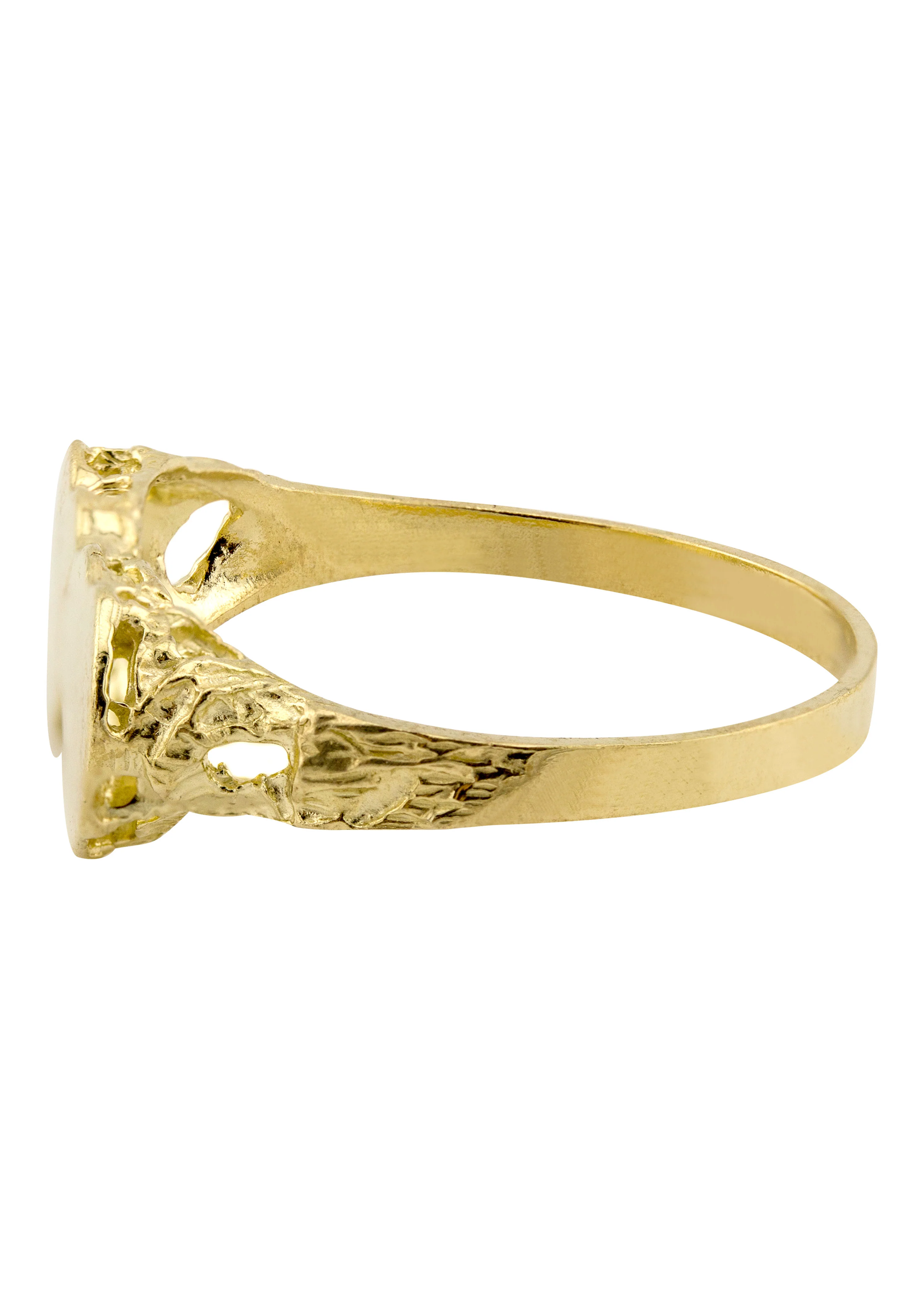 Mens Hearts Signet Ring - 10K Gold | 2 Grams - Image 2