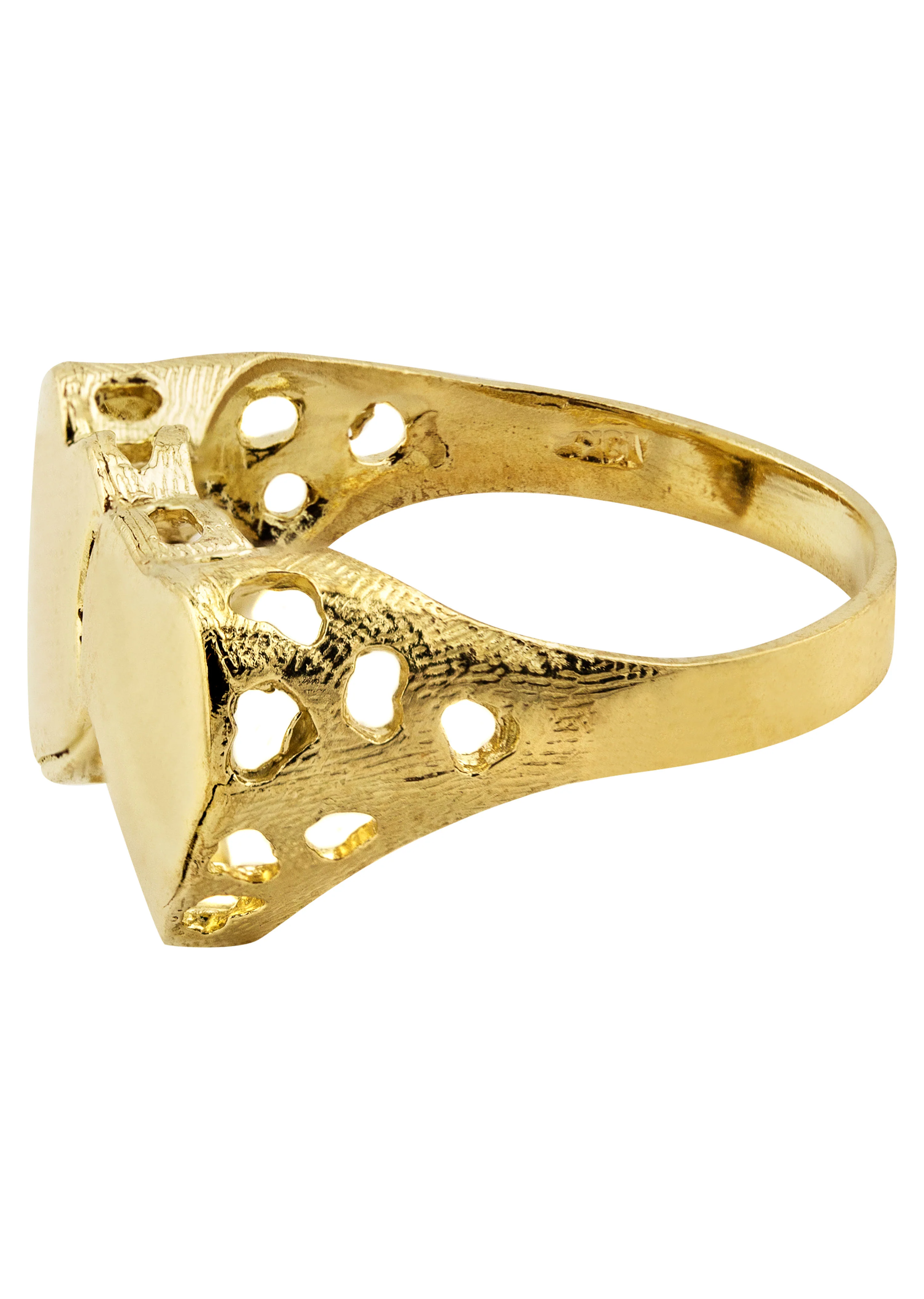 Mens Hearts Signet Ring - 10K Gold | 3.3 Grams - Image 2