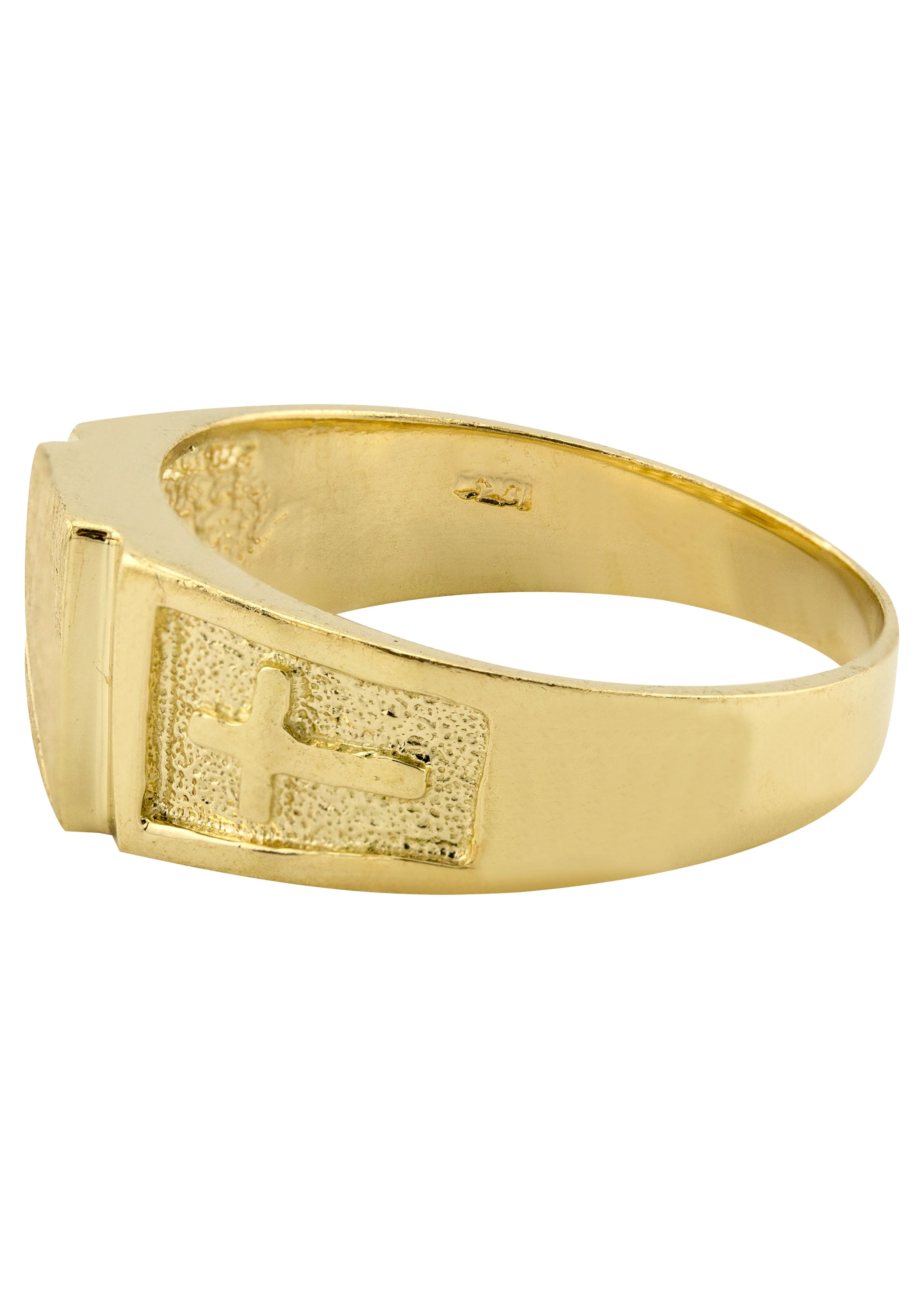 Mens Cross Signet Ring - 10K Gold | 5 Grams - Image 2