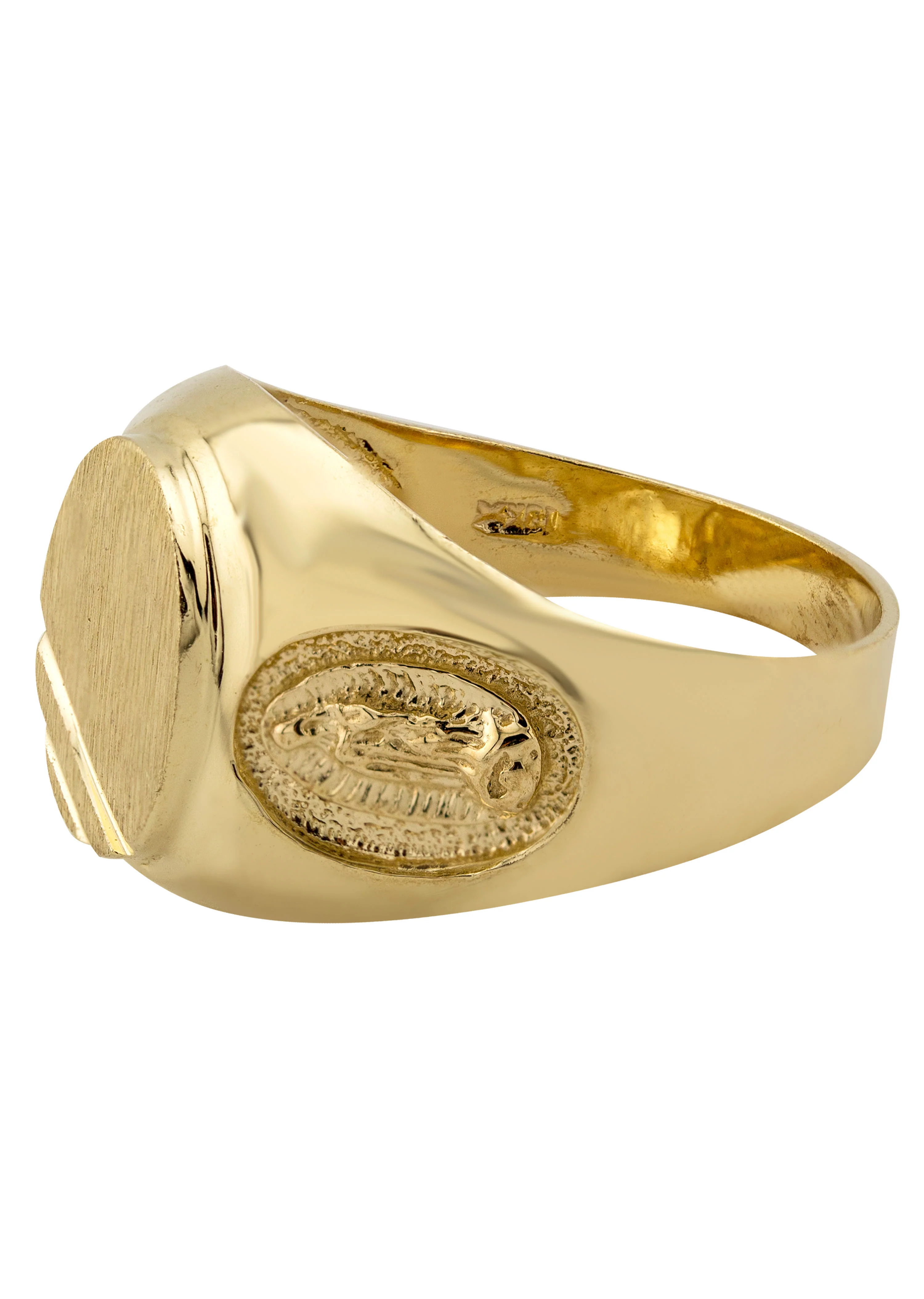 Mens Virgin Mary Signet Ring - 10K Gold | 6 Grams - Image 2