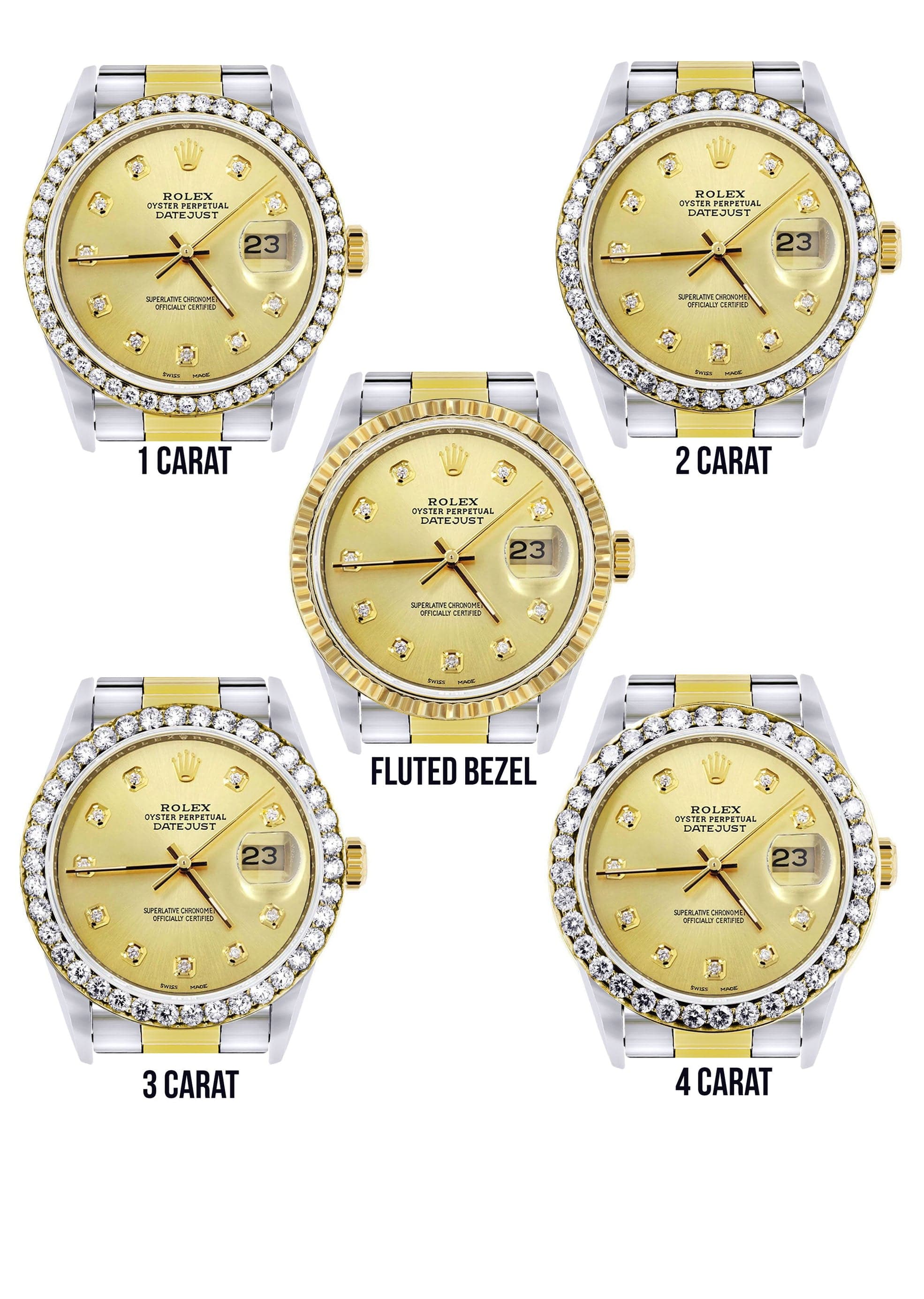 Gold Rolex Datejust Watch 16233 for Men | 36Mm | Gold Dial | Oyster Band - Image 3