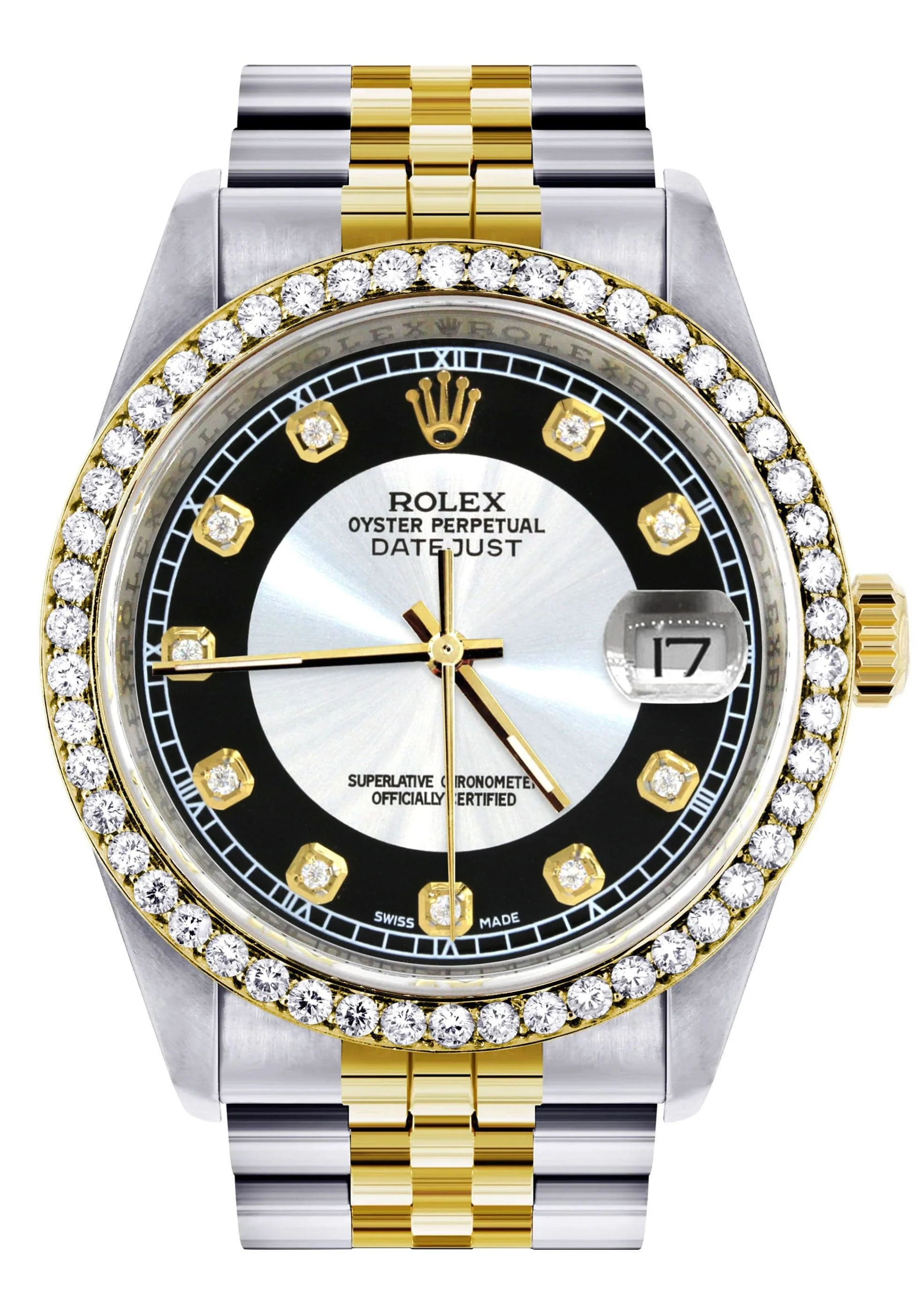 Gold Rolex Datejust Watch 16233 Two Tone for Men | 36Mm | Tuxedo Dial | Jubilee Band