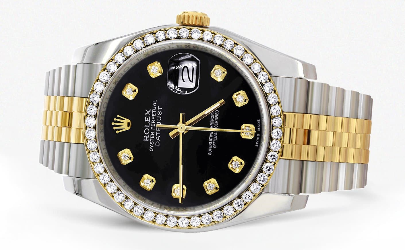 116233 | Hidden Clasp | Gold Rolex Datejust Watch | 36Mm | Black Dial | Jubilee Band - Image 2