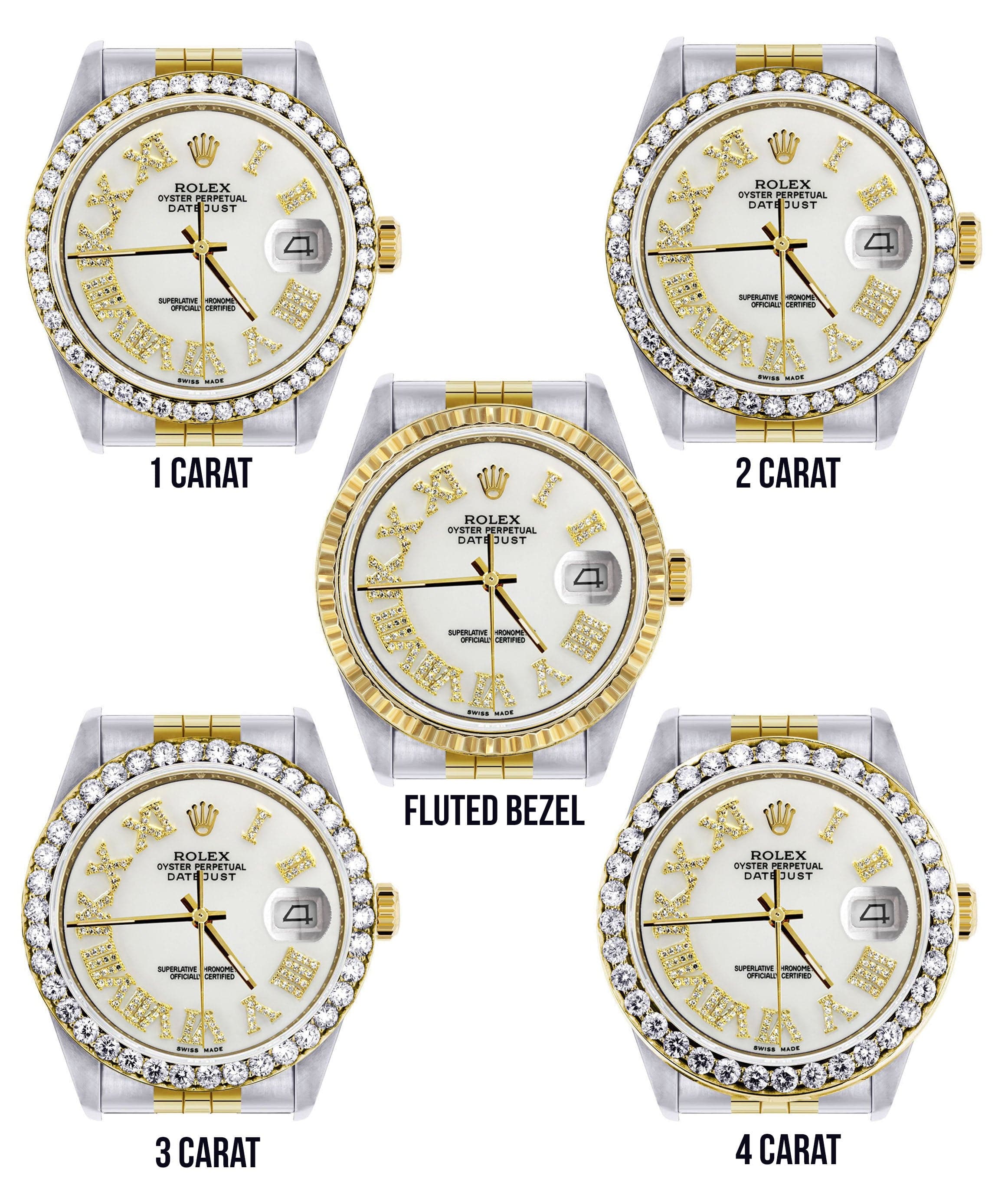 Gold & Steel Rolex Datejust Watch 16233 for Men | 36Mm | White Roman Dial | Jubilee Band - Image 3