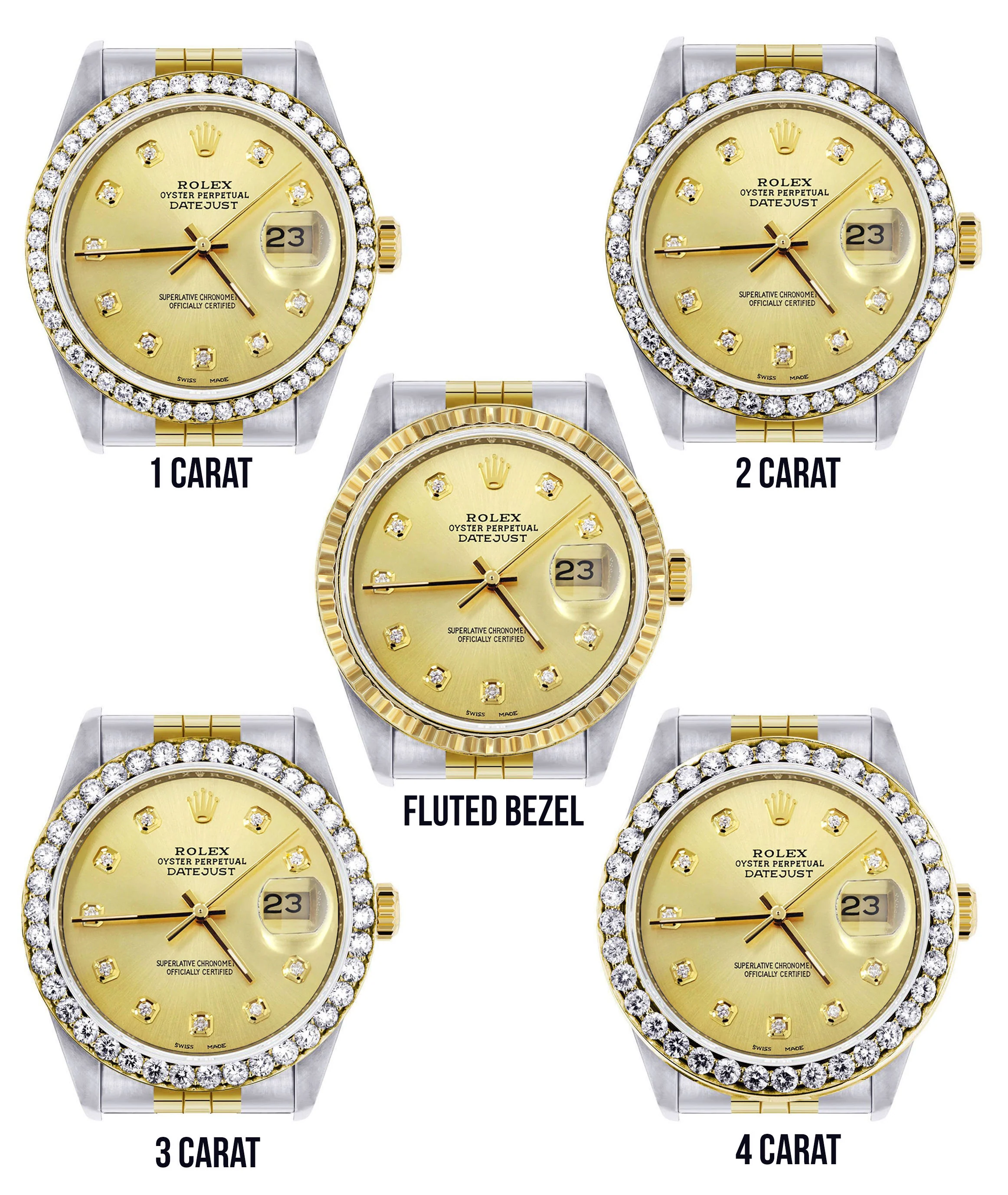 Womens Gold Rolex Datejust Watch 16233 | 36Mm | Gold Dial | Jubilee Band - Image 3