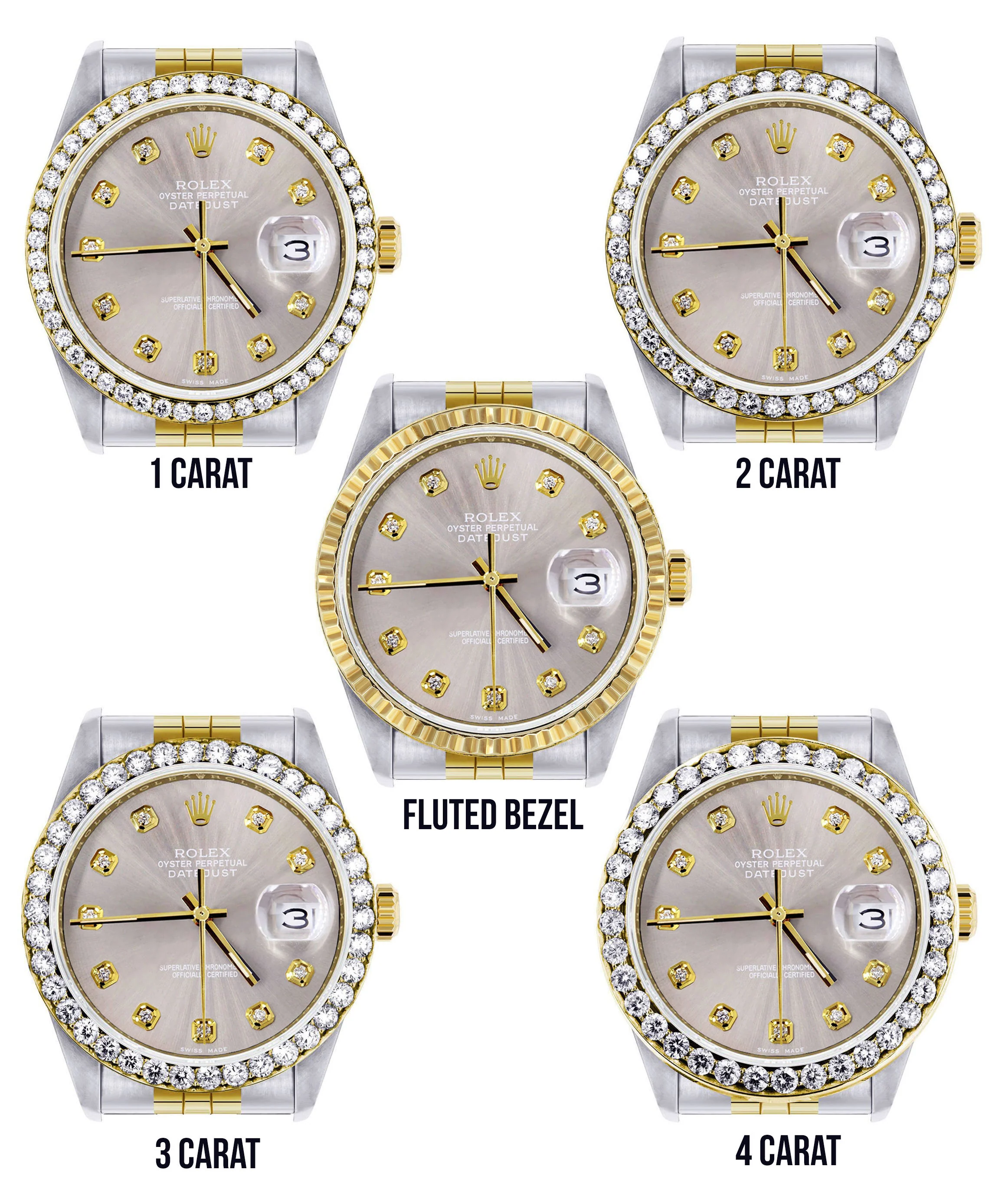 Womens Diamond Rolex Datejust 16233 | 36Mm | Grey Dial | Jubilee Band - Image 3