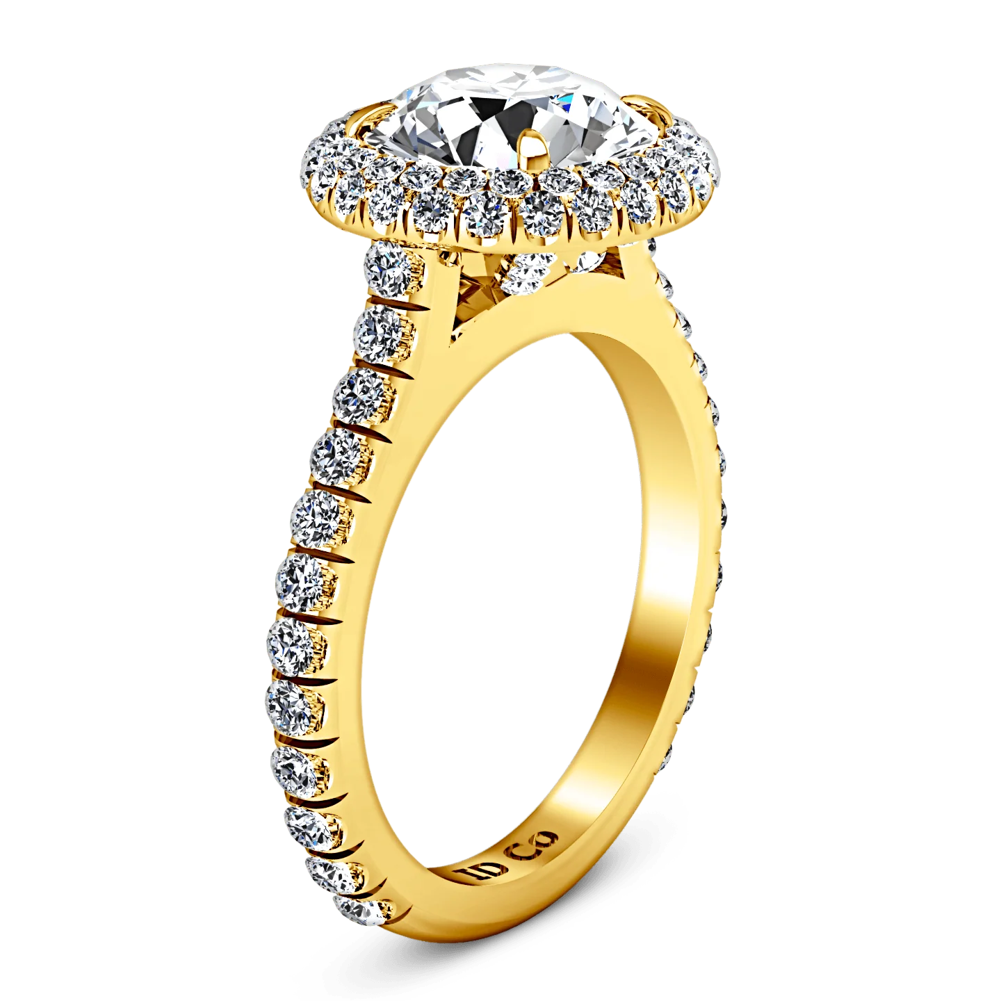 Halo Diamond Engagement Ring Blossom 14K Yellow Gold - Image 2