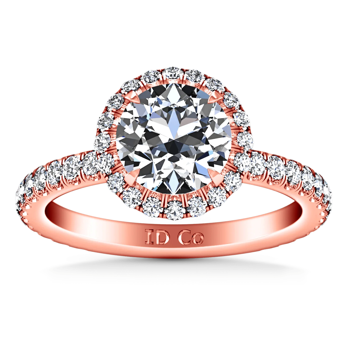Halo Diamond Engagement Ring Clayton 14K Rose Gold