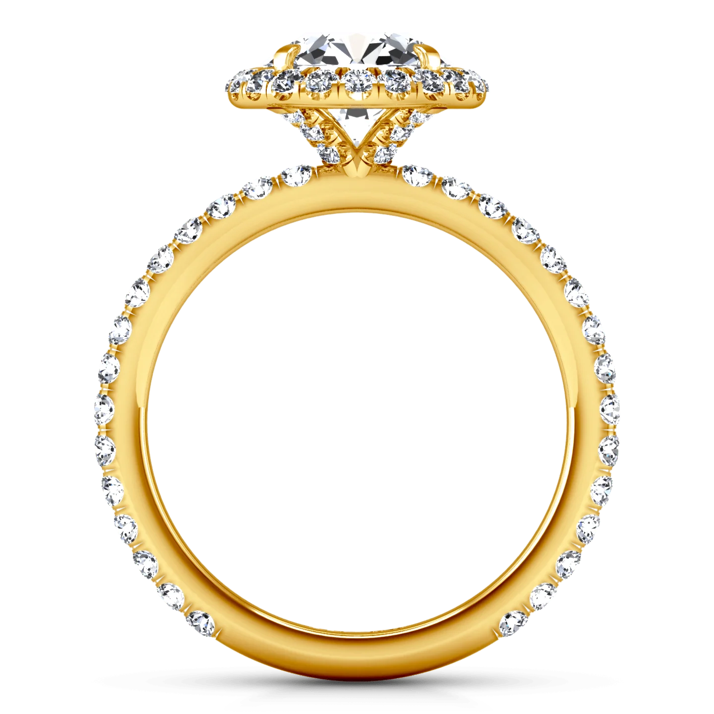 Halo Diamond Engagement Ring Clayton 14K Yellow Gold - Image 3