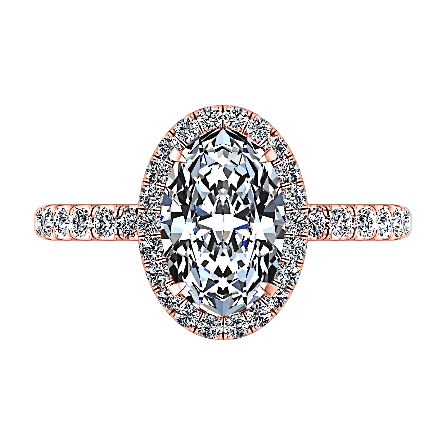 Halo Diamond  Engagement Ring Elsa 14K Rose Gold - Image 4